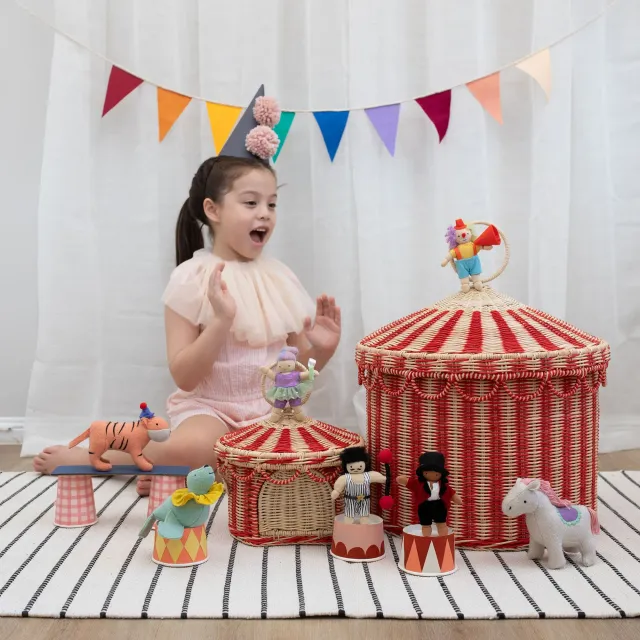 Olli Ella Circus Tent Cestino Rattan 30x37 cm