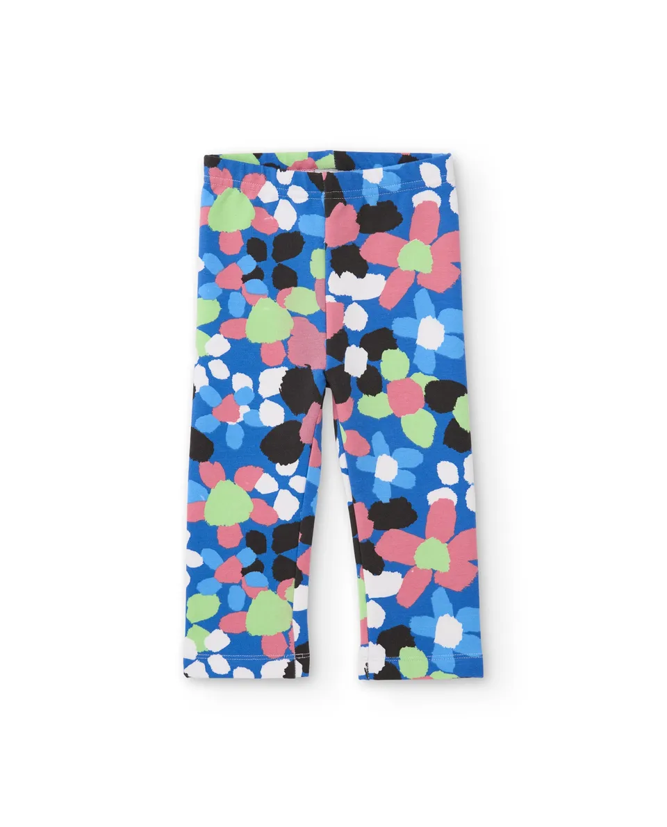 Tuc Tuc Polar Friends leggings bambina blu fiori felpati