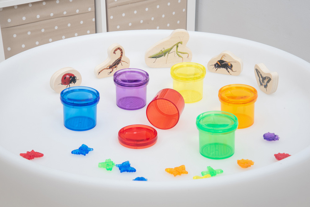 TickiT Barattoli traslucidi arcobaleno set 6 ingranditori 3x