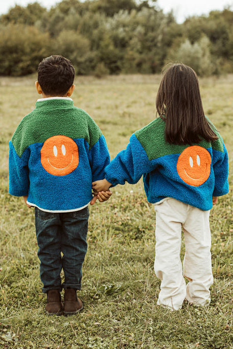 Ella and Rapha little teddy SMILEY JACKET giacca funky in pile