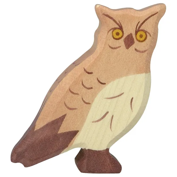 Holztiger Gufo Marrone figura in legno