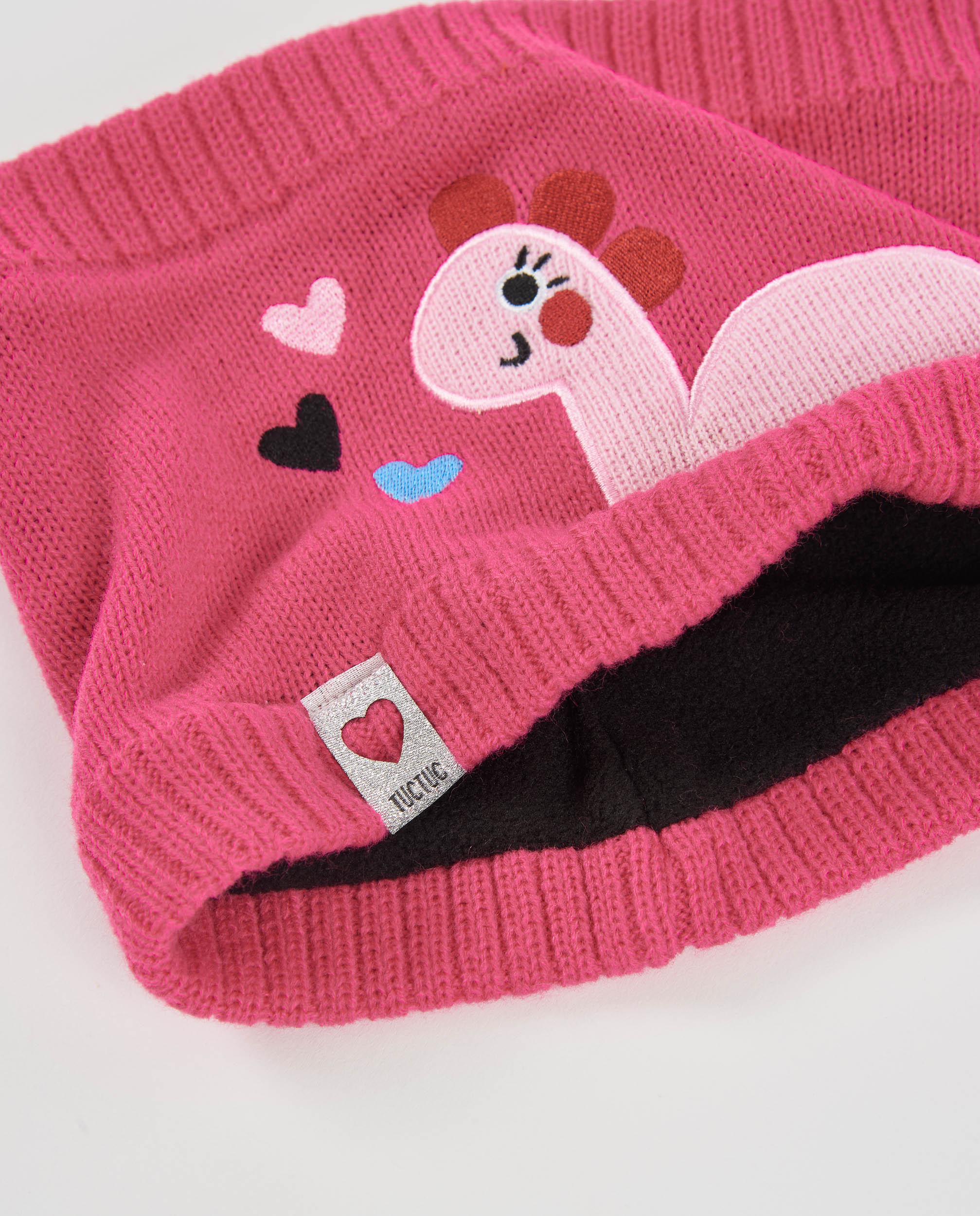 Tuc Tuc set cappello e scaldacollo bambina dinosauro fucsia