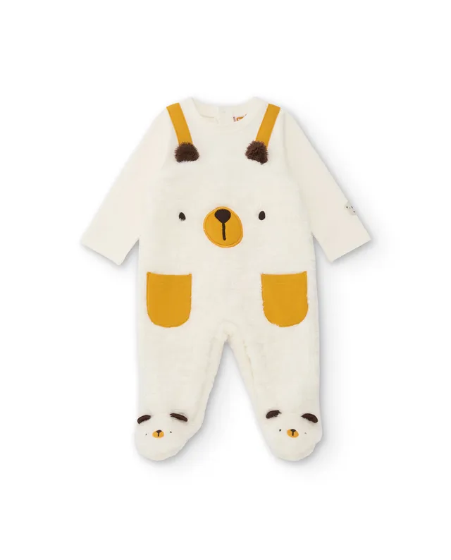 Tuc Tuc pagliaccetto neonato peluche orso ecrù