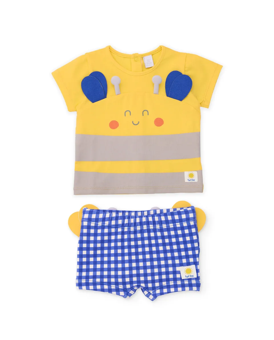 Tuc Tuc costume neonato 2 pezzi giallo ape