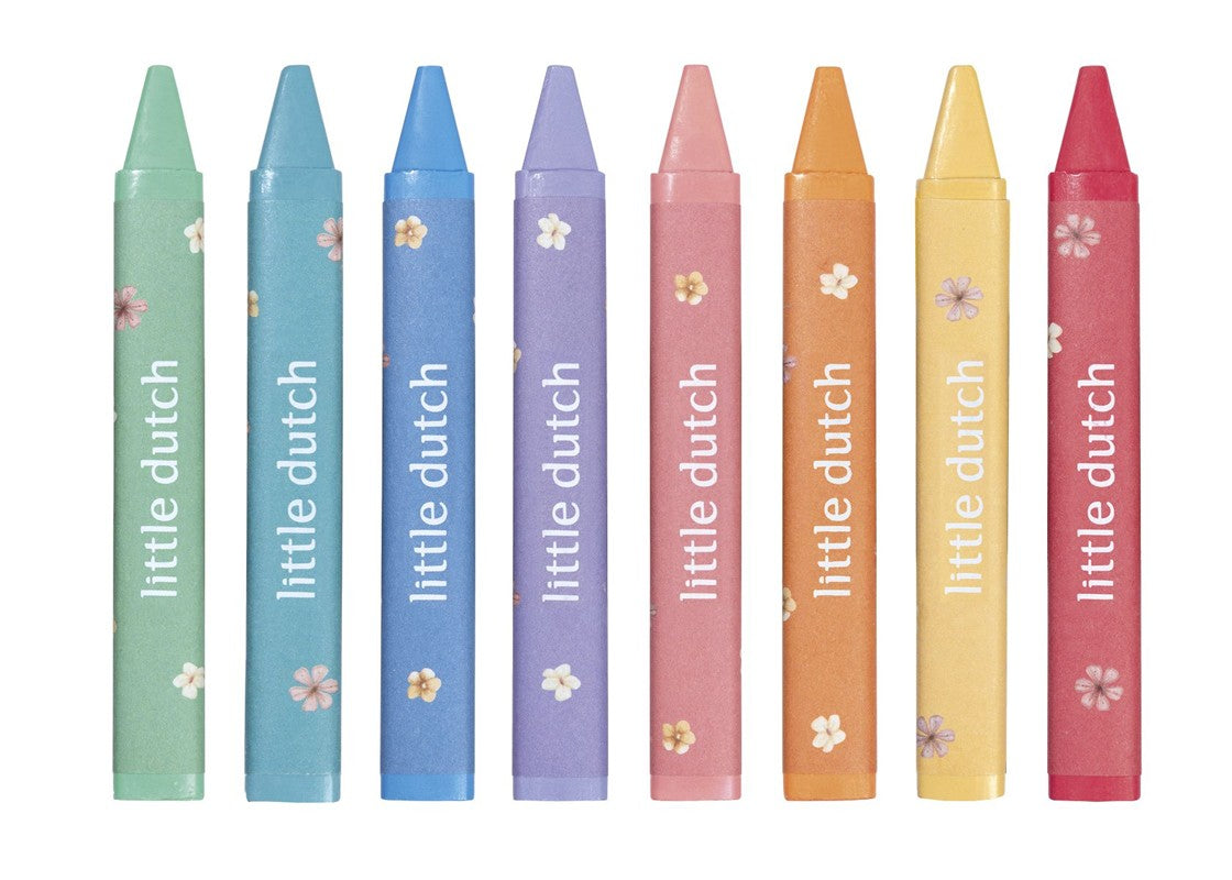Little Dutch Rosa pastelli a cera triangolari 8 pz