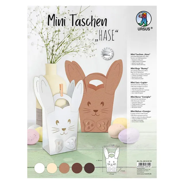 Ursus Coniglio kit creativo 5 cestini carta Pasqua