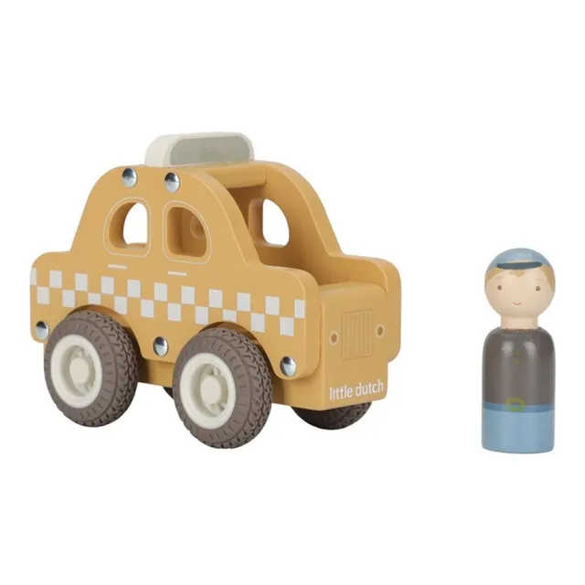 Little Dutch taxi in legno con autista e ruote gomma