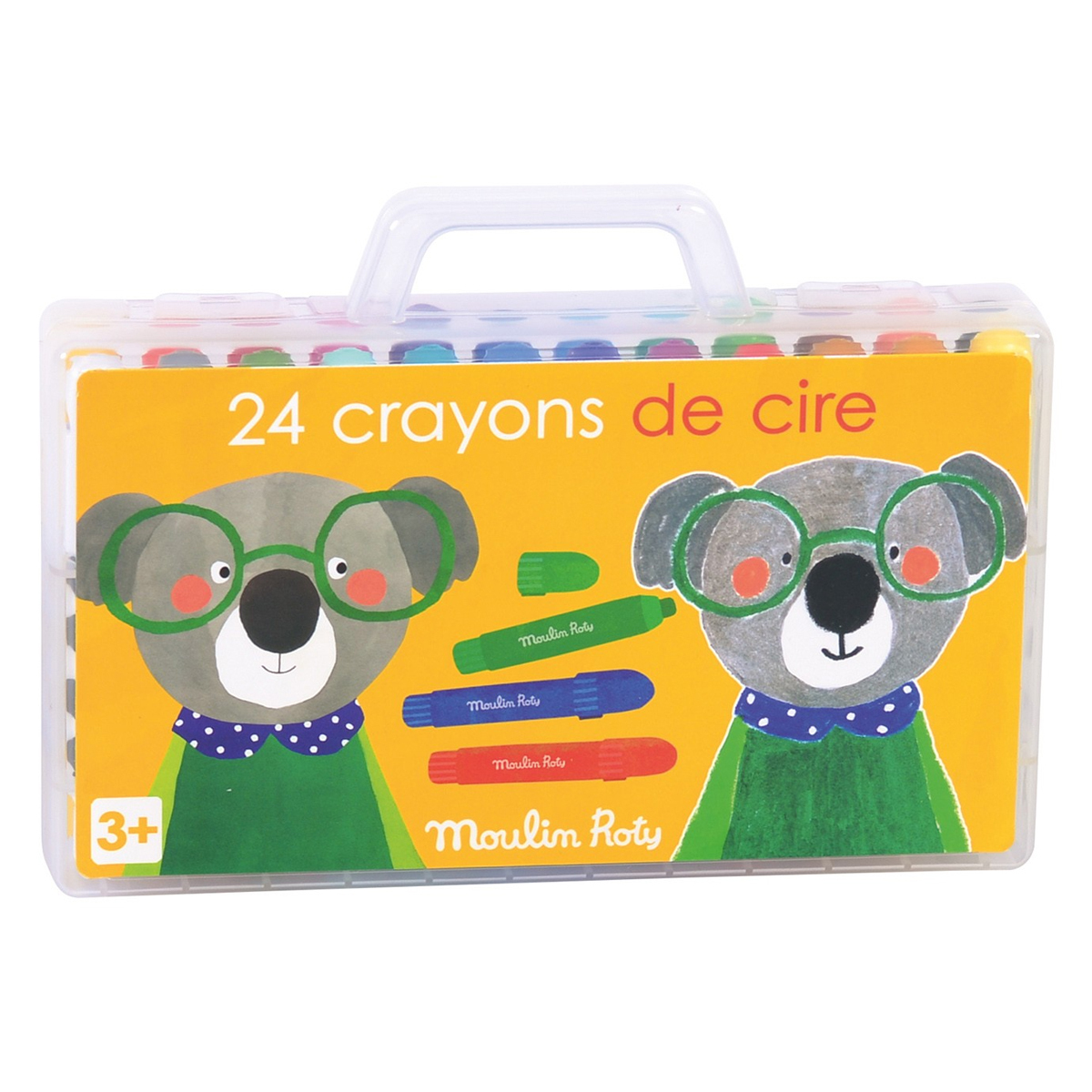 Moulin Roty Popipop pastelli a cera 24 pz valigetta