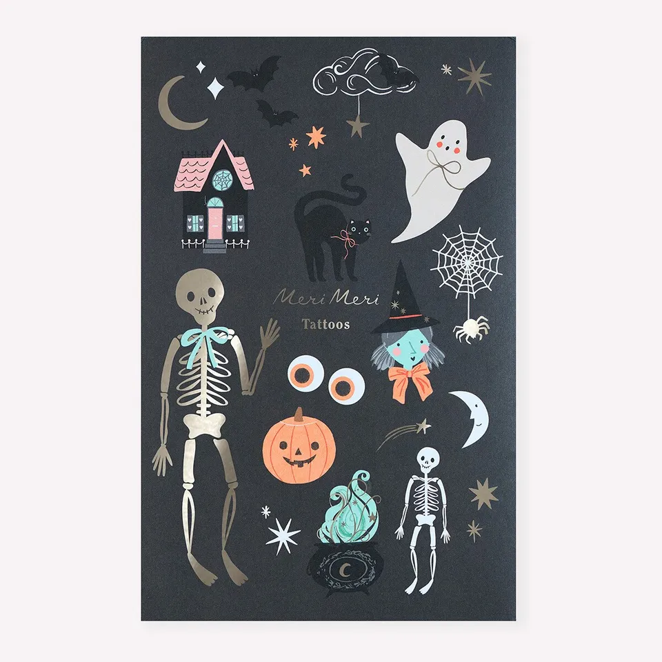 Meri Meri Halloween Icons tatuaggi temporanei 2 fogli