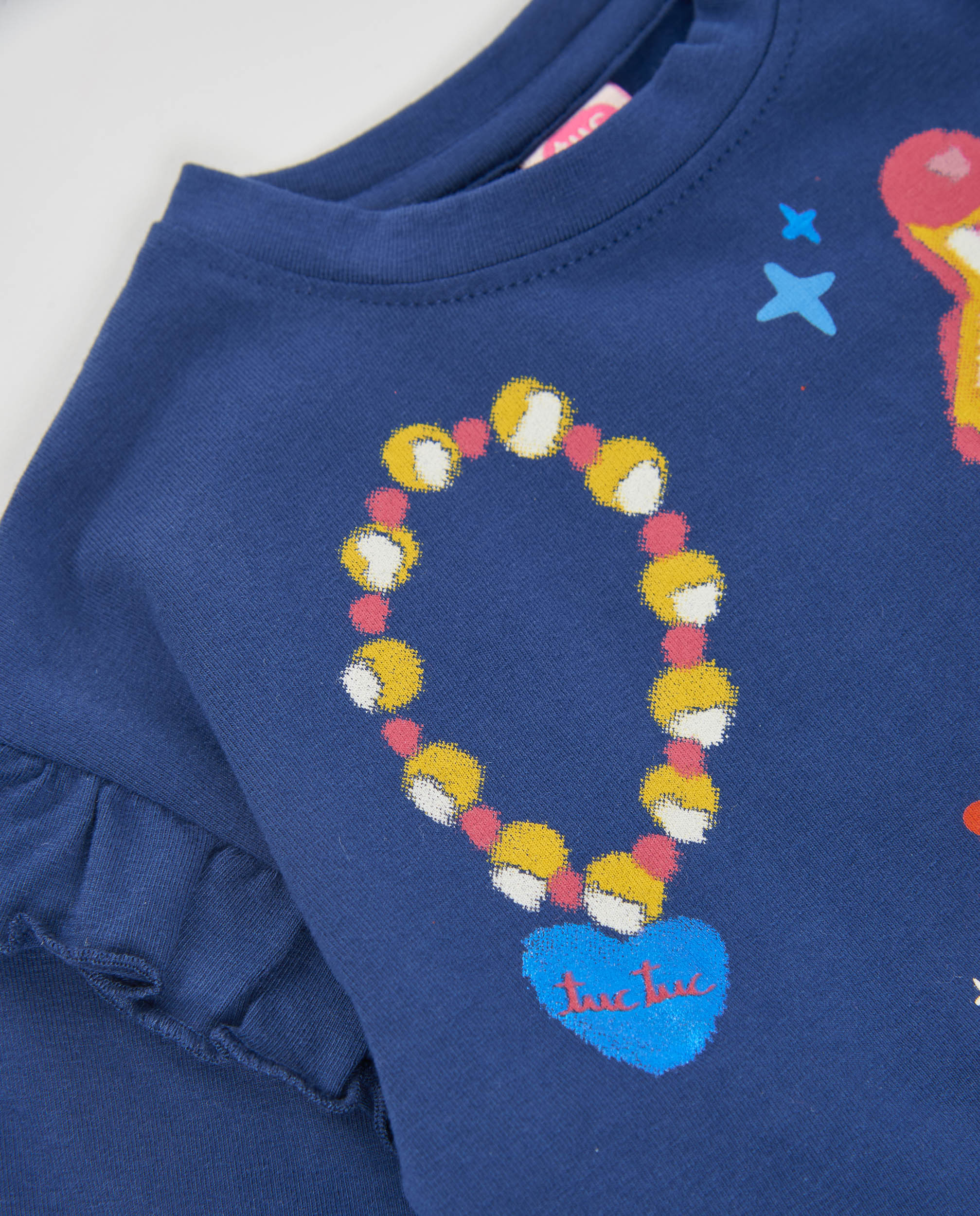 Tuc Tuc Meow Meow maglietta bambina blu navy con stampa