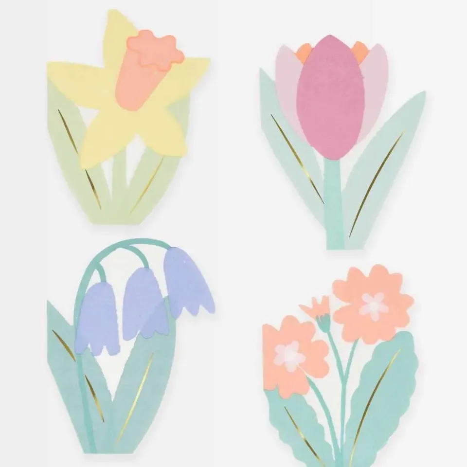 Meri Meri Fiori tovaglioli sagomati 16 pezzi 3 veli