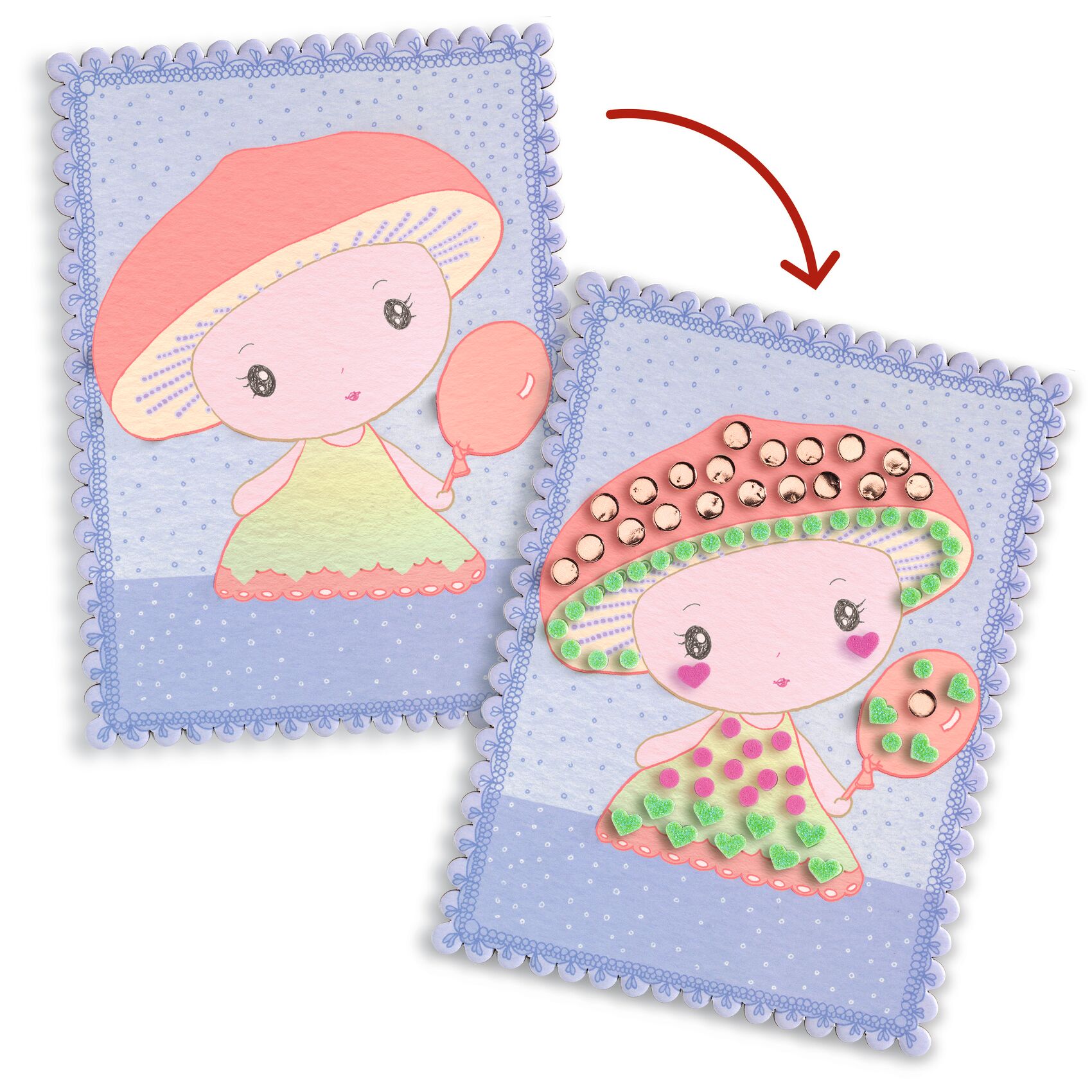 Djeco Tinyly Stella & Co mosaici glitter 3 carte