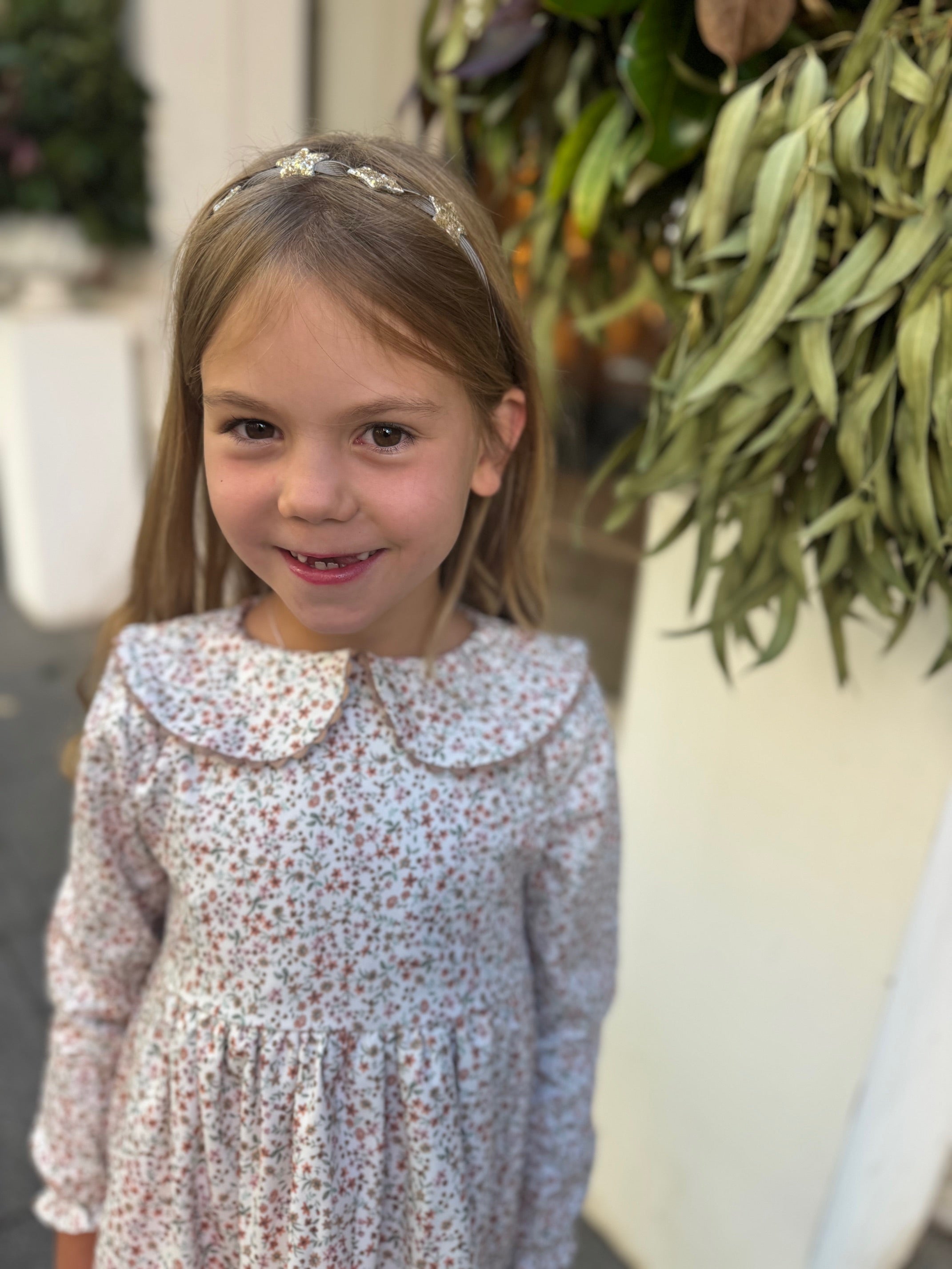 Mebi vestito bambina liberty manica lunga cotone