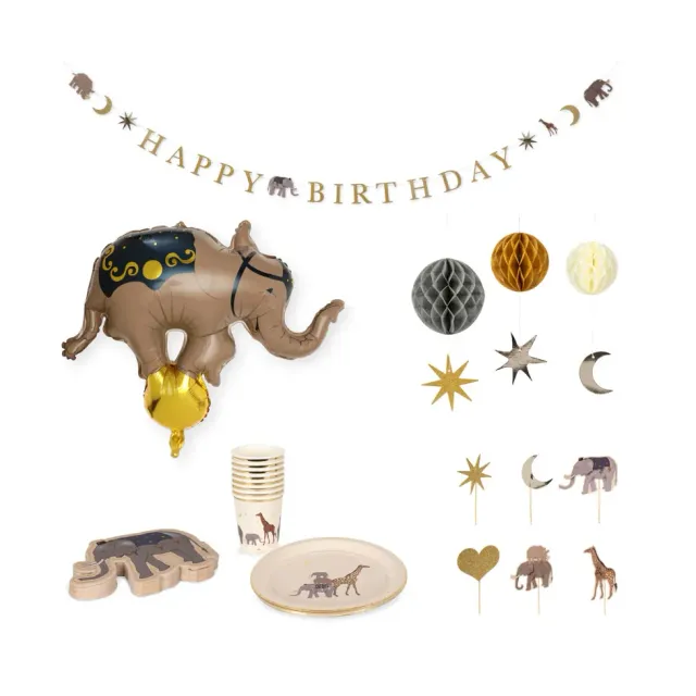 Konges Sløjd Safari kit decorazioni compleanno carta 8 piatti