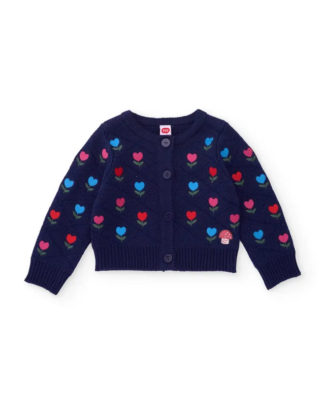 Tuc Tuc Good Wood giacca bimba blu maglia fiori