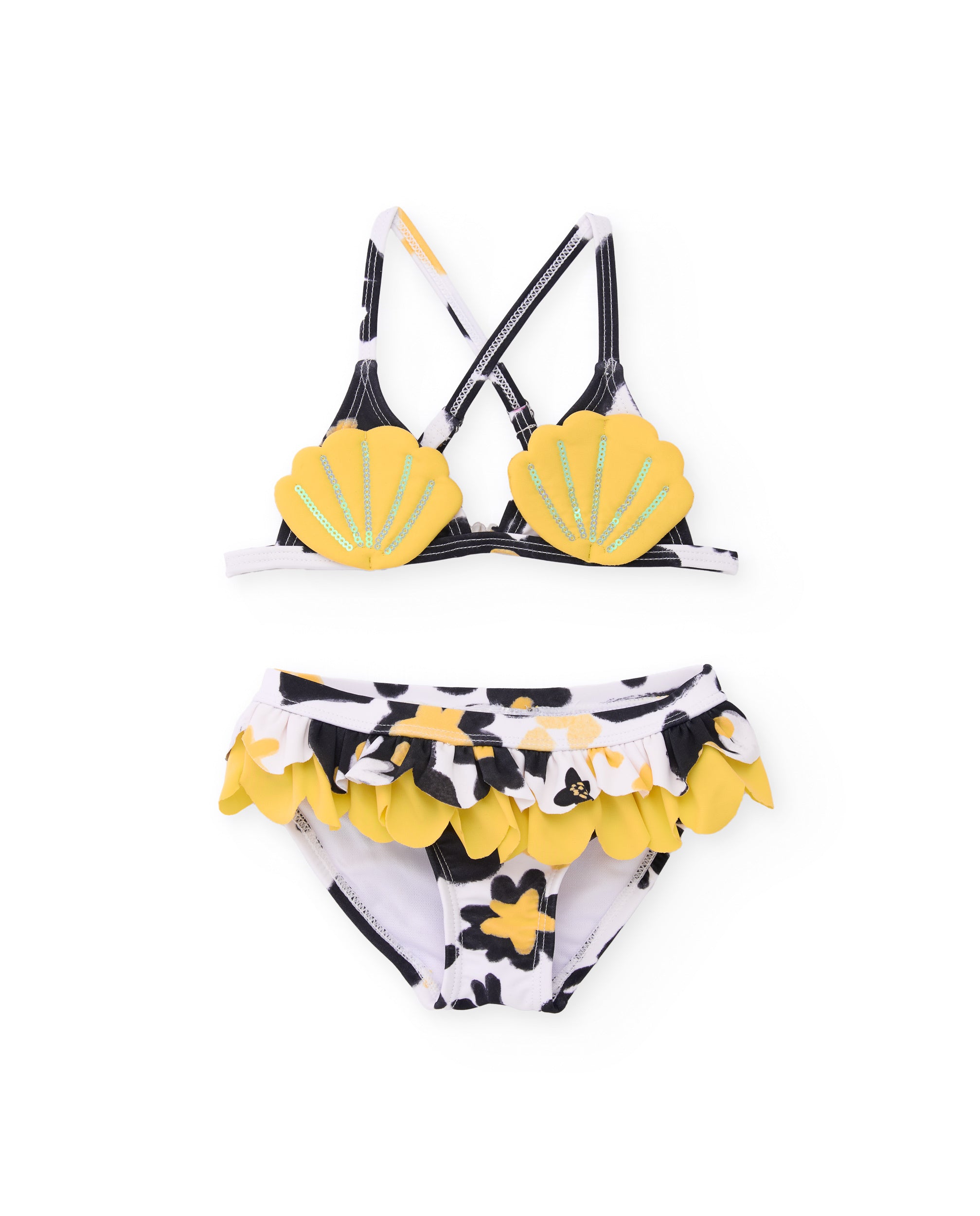 Tuc Tuc bikini bambina giallo fiori paillettes