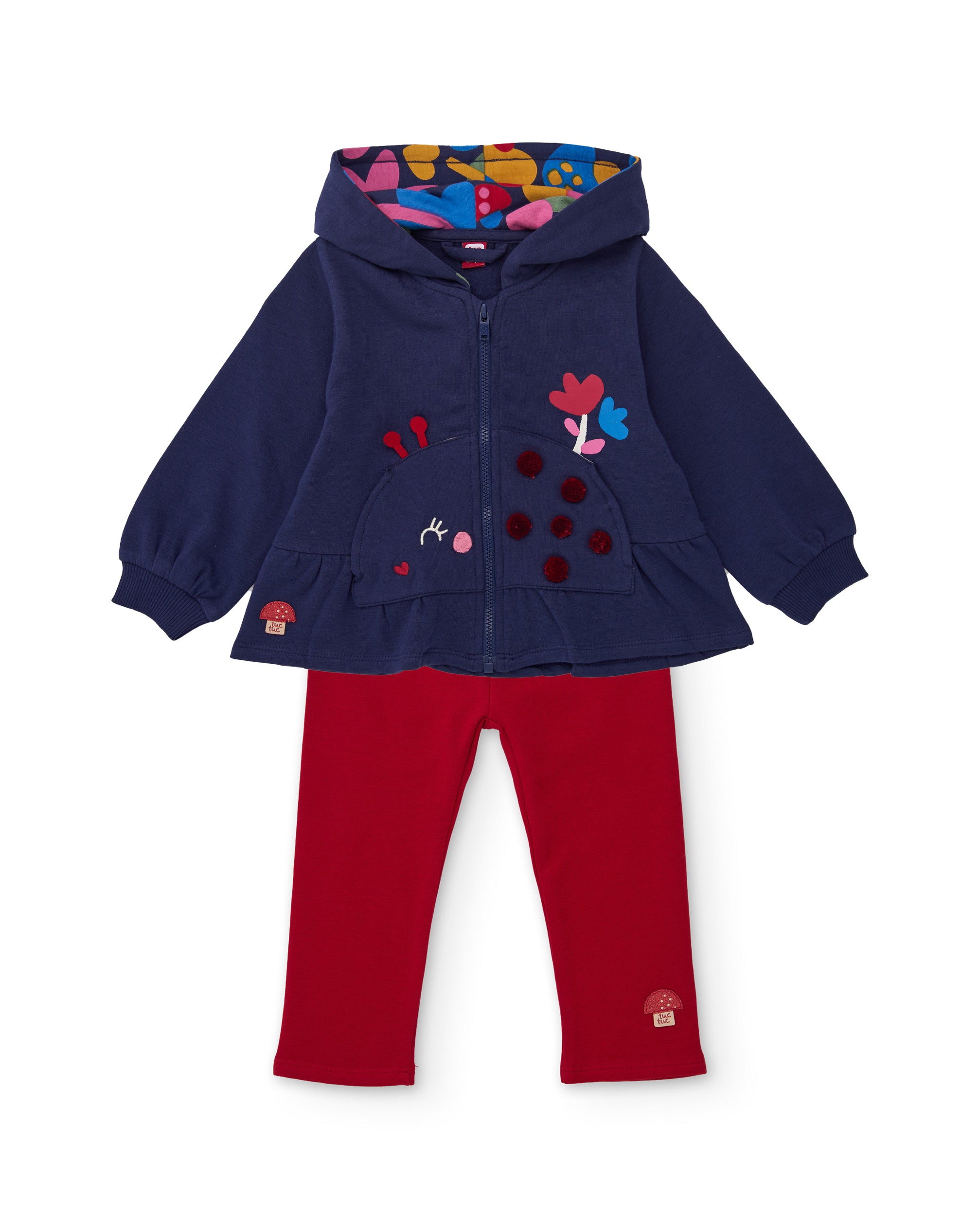 Tuc tuc Good Wood tuta felpa bambina blu marino con leggings