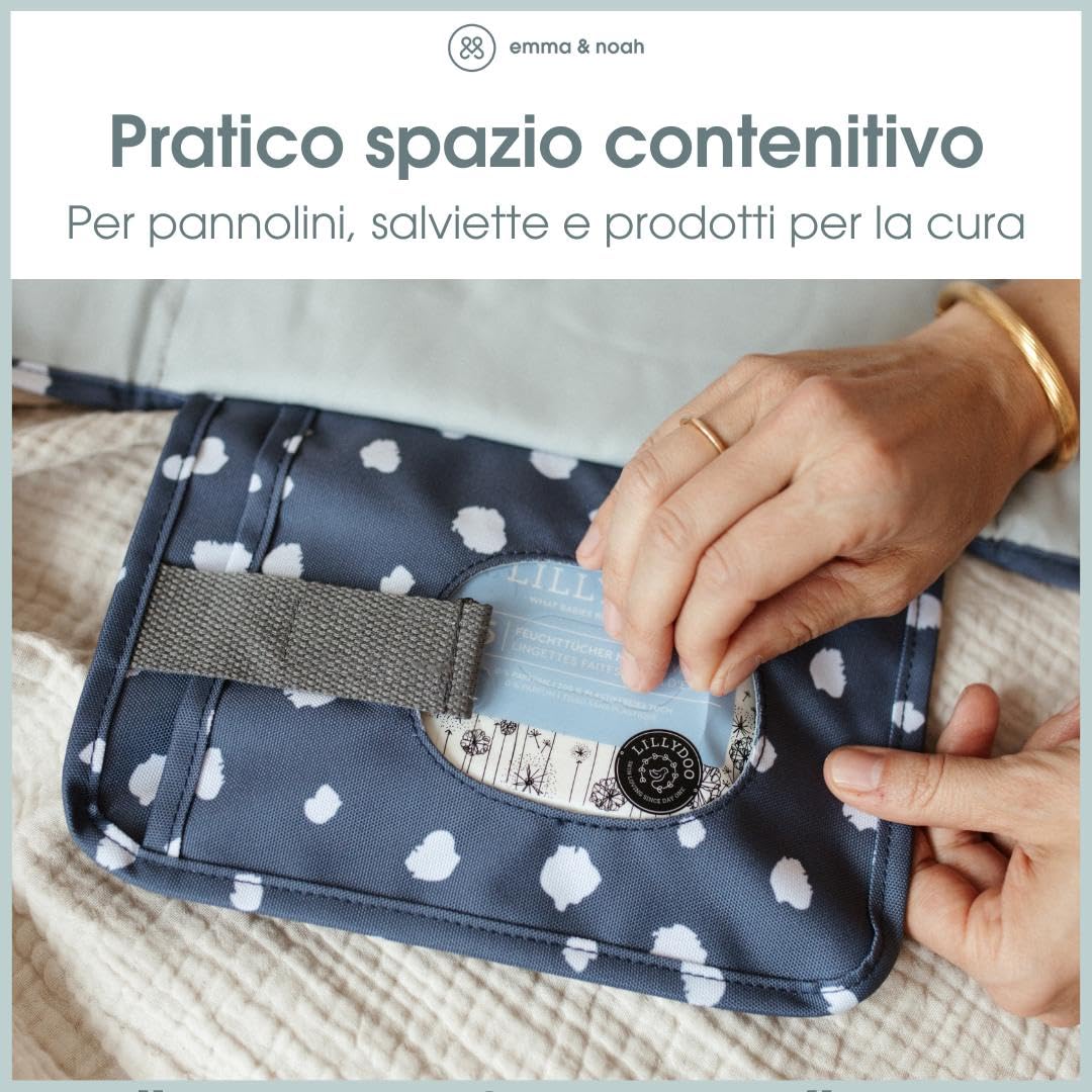emma & noah fasciatoio viaggio Floreale Berry lavabile