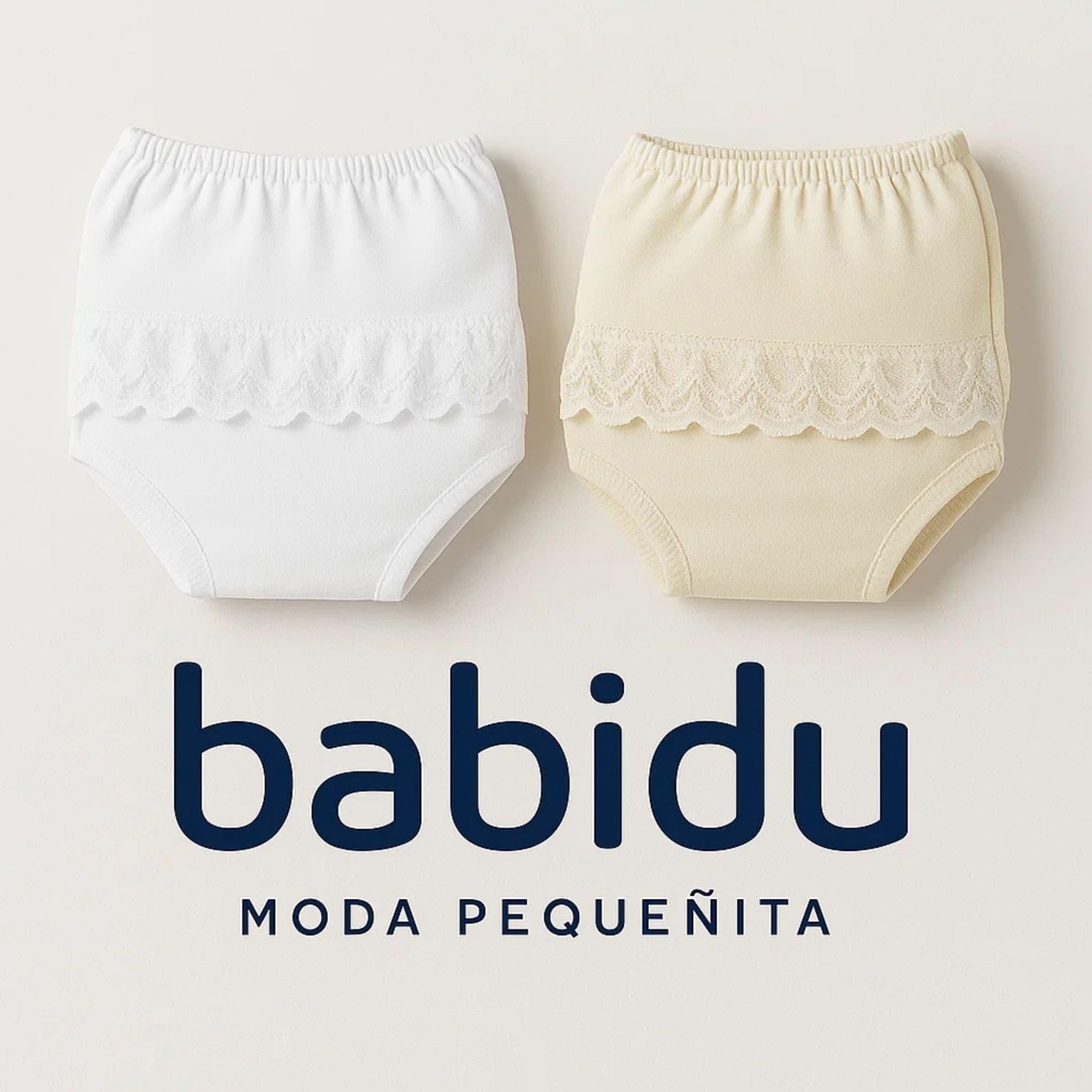 Babidu Volant Pizzo Copripannolino Cotone Bianco 12 Mesi