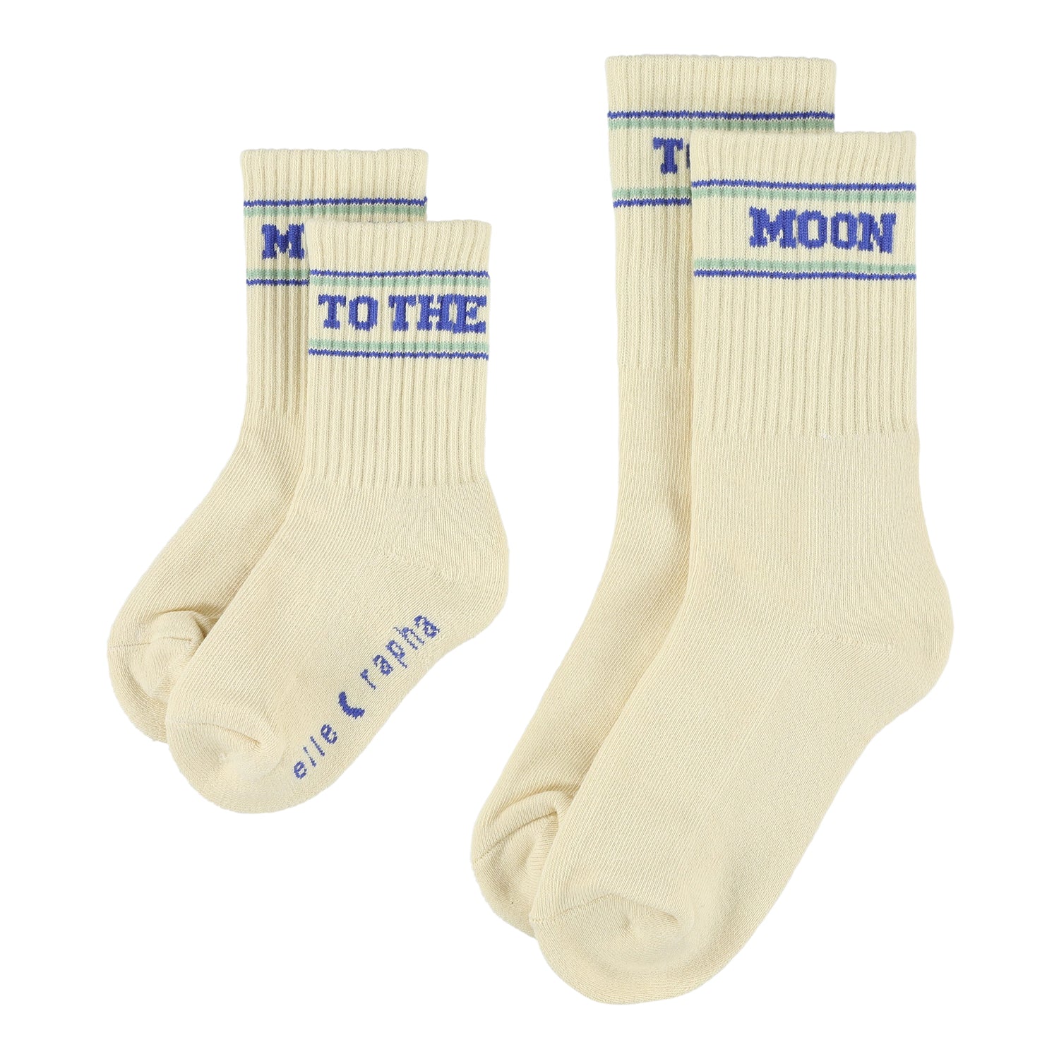 Ella and Rapha To The Moon calzini bimbi beige in cotone