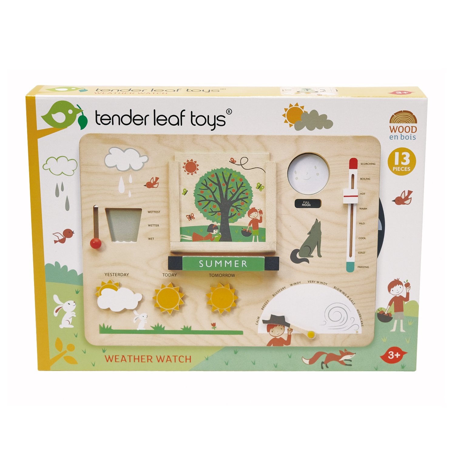 Tender Leaf Weather Watch tavola meteorologica legno magnetica
