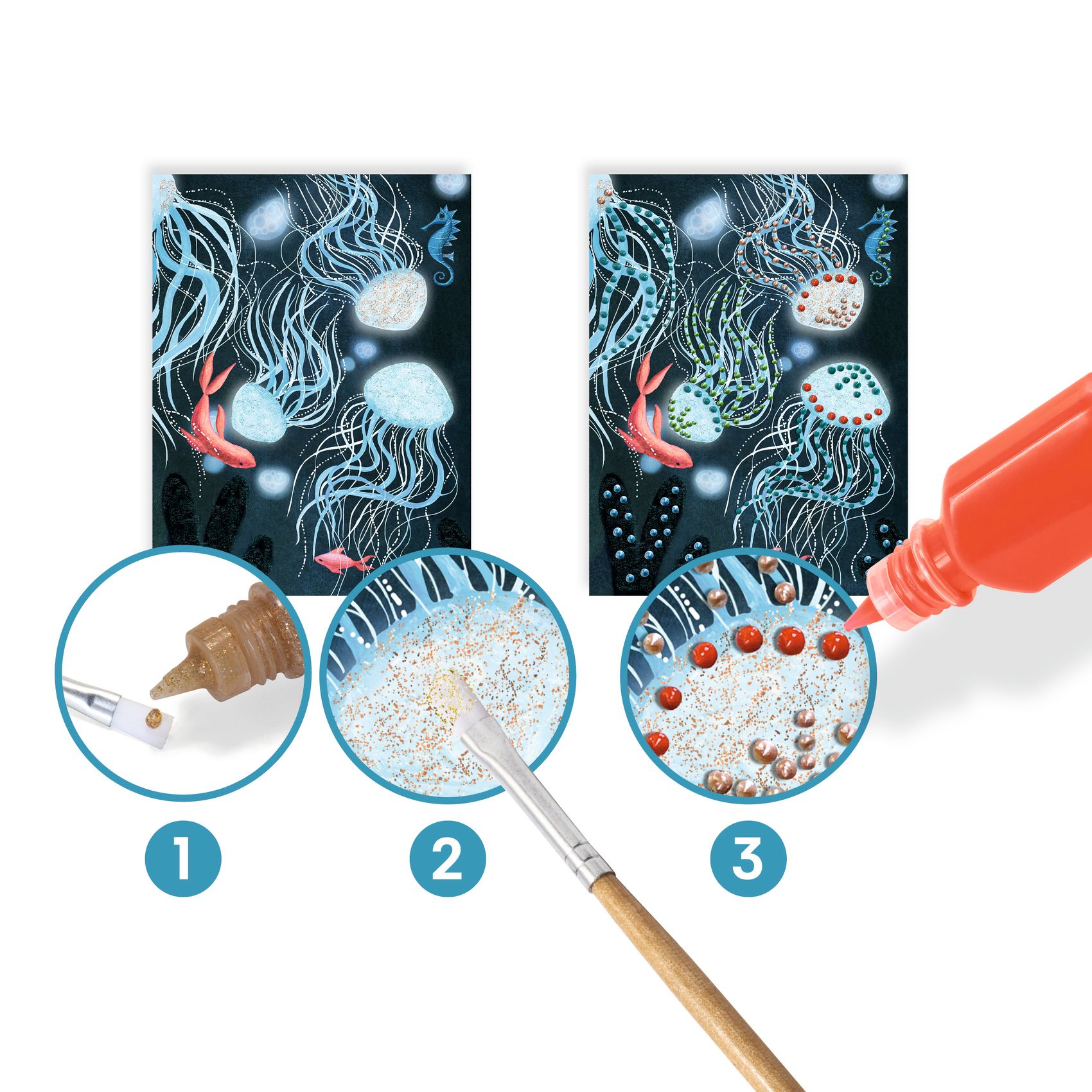 Djeco Peinture Abysses Set Pittura 3D Animali