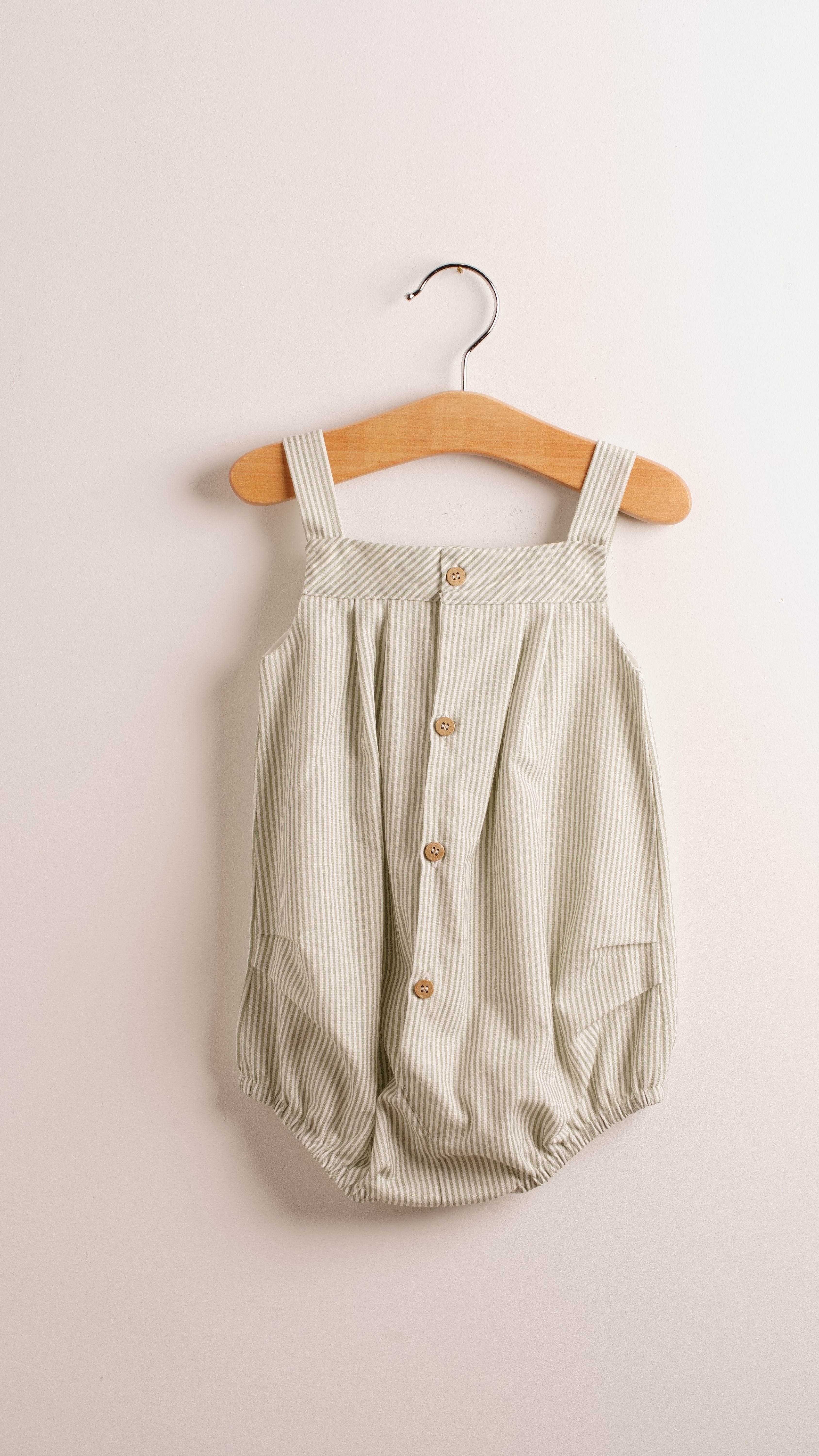 Mebi righe pagliaccetto neonato verde cotone