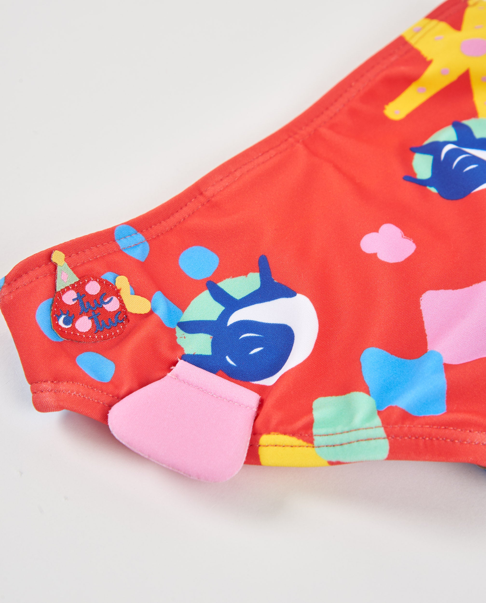 Tuc Tuc slip costume bambina rosso pesci