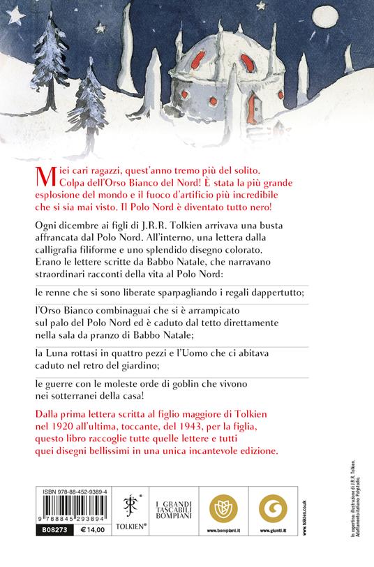 Tolkien Lettere da Babbo Natale libro bambini Bompiani 192 pagine