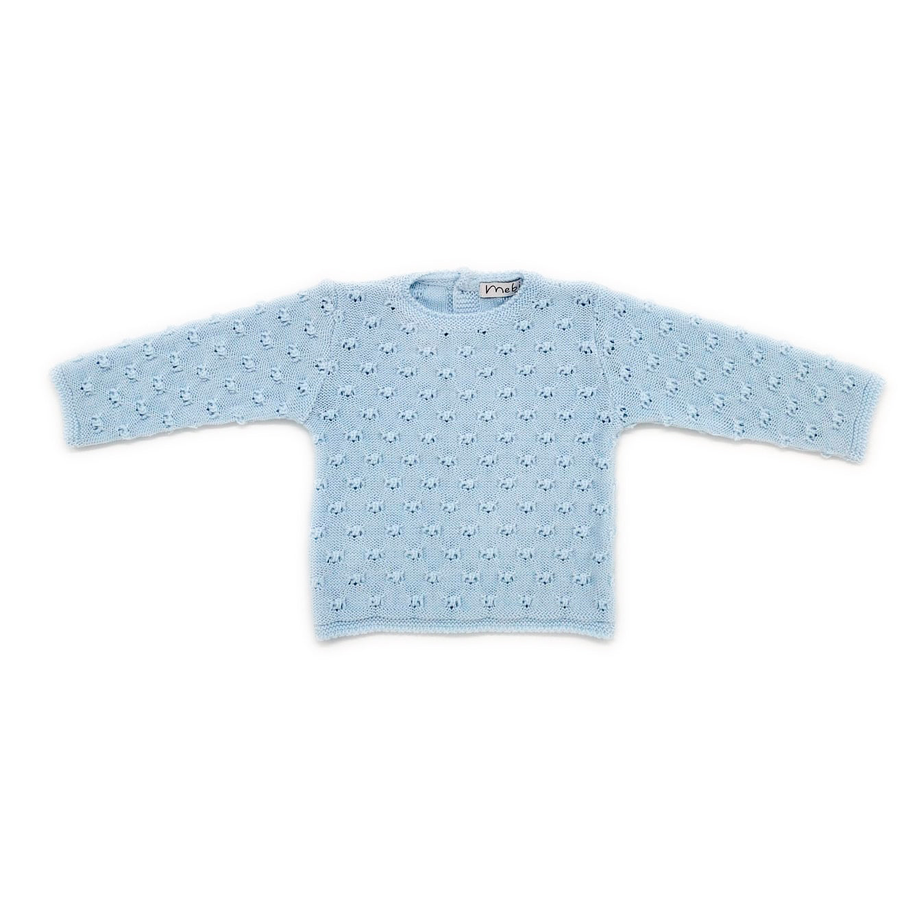 Mebi completino punto azzurro cotone neonato 2 pezzi