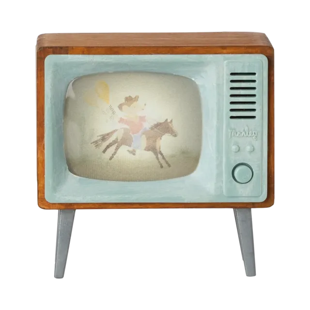 Maileg Televisione miniatura legno per topini con luce