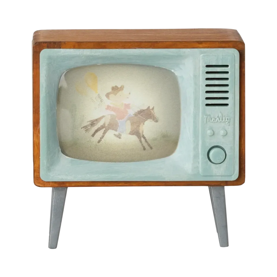 Maileg Televisione miniatura legno per topini con luce
