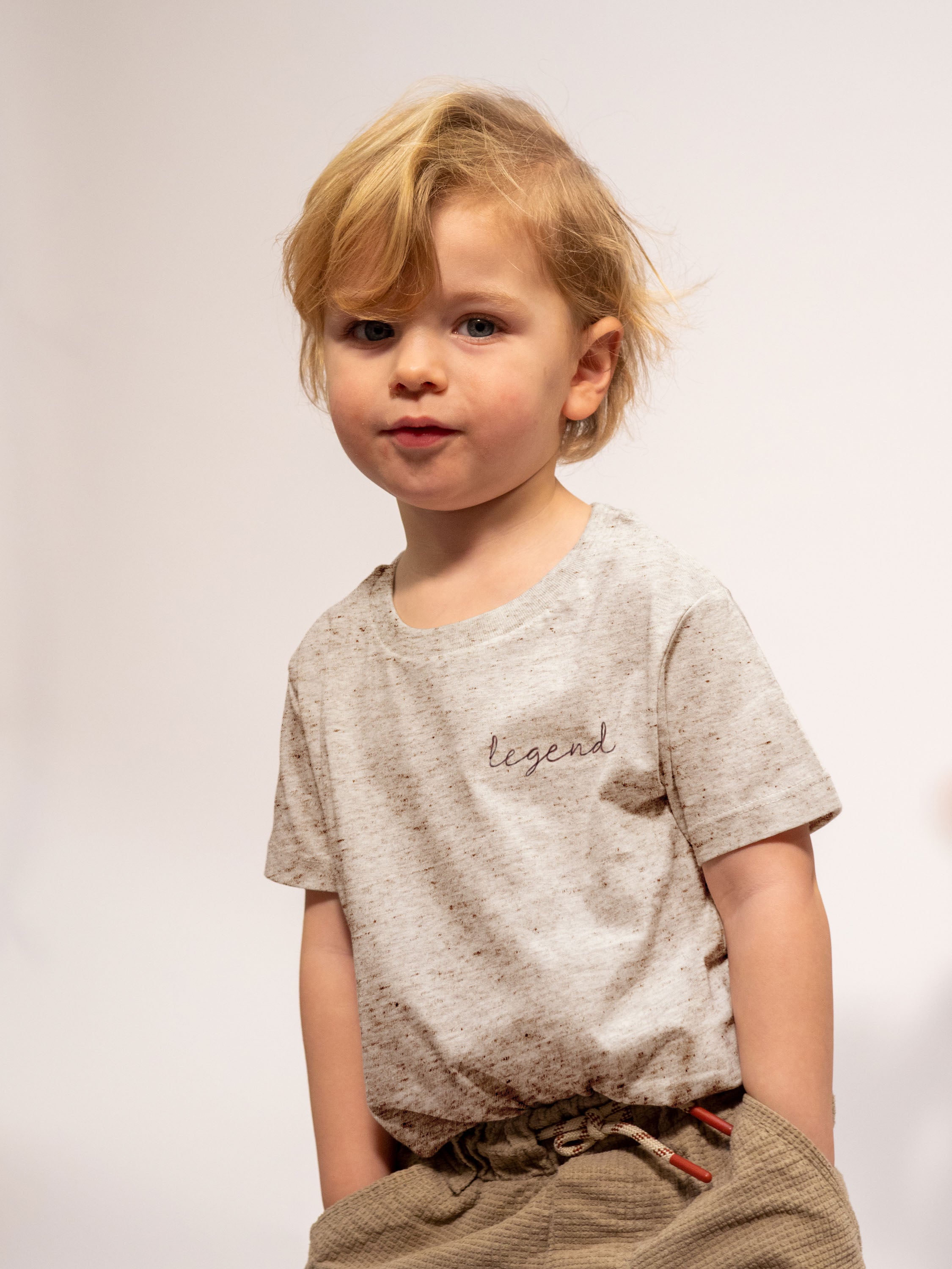 Ella and Rapha Little Legend t-shirt bambino beige cotone organico