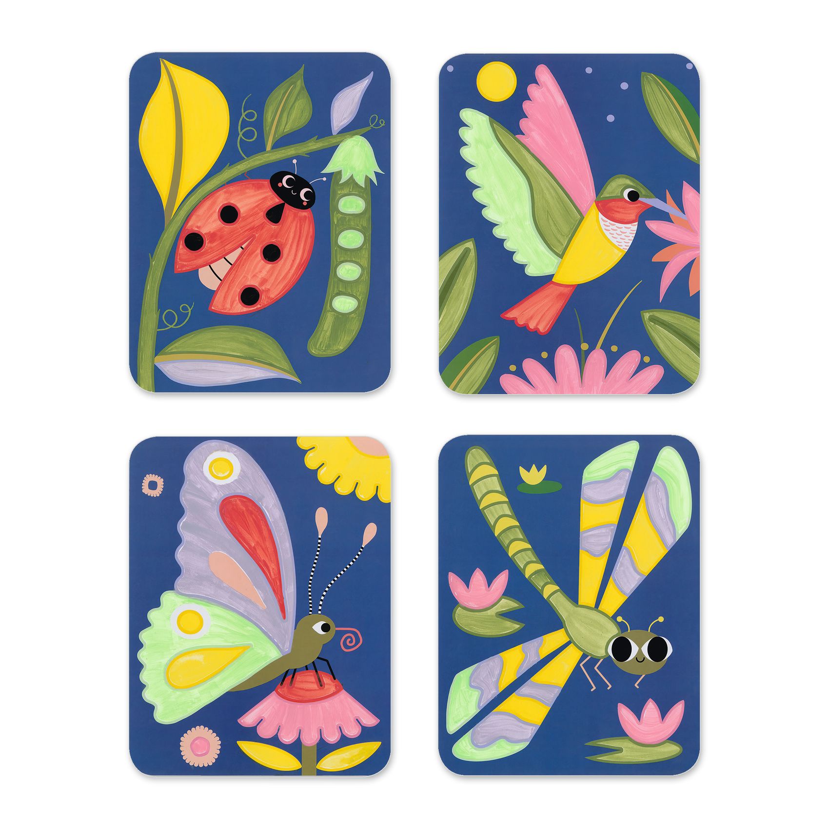 Djeco Creepy Crawlies tavole da dipingere 4 tele con pennello