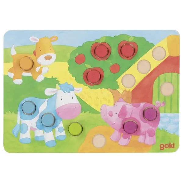 Goki Tombola Dado Colorato gioco da tavolo in legno