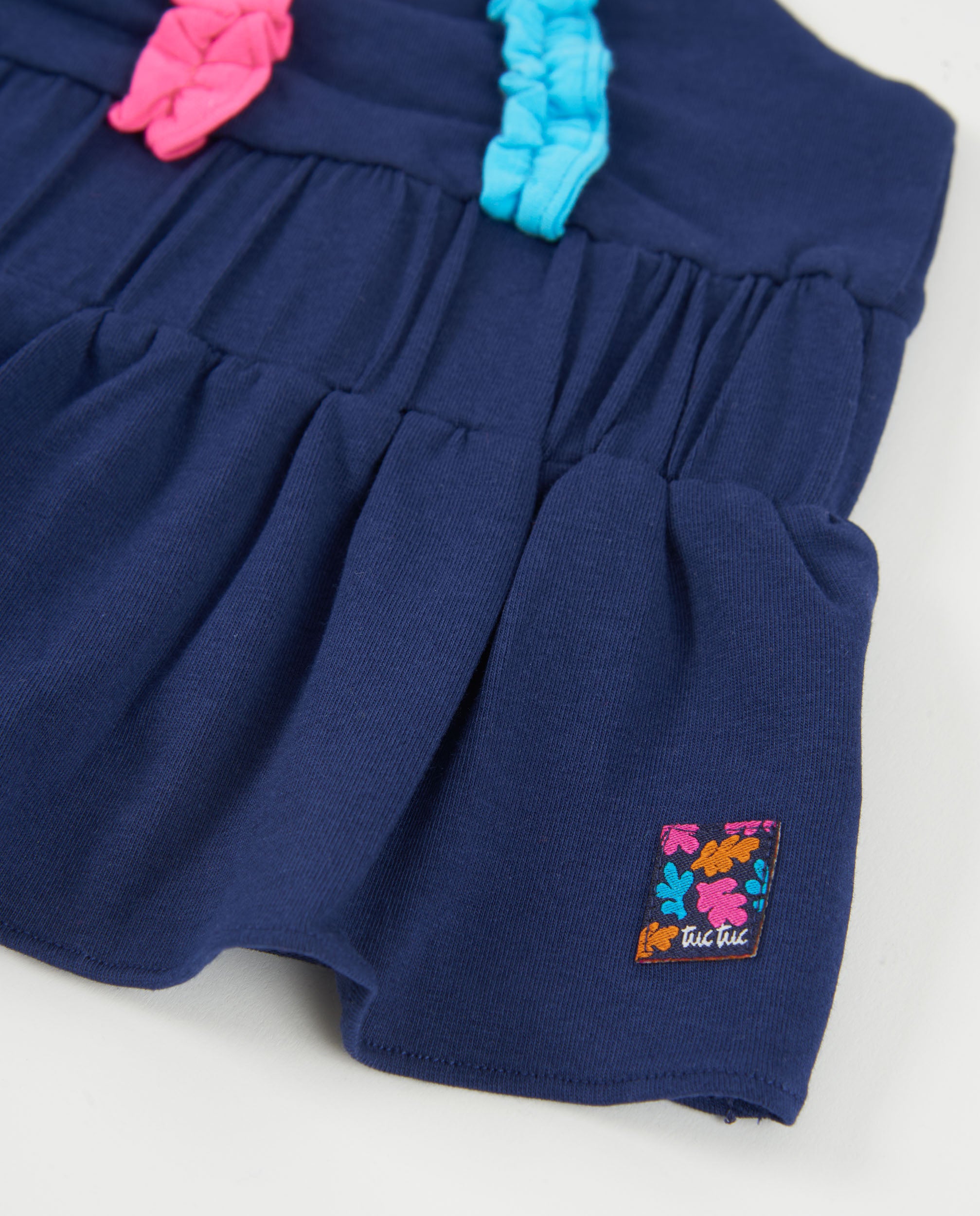Tuc Tuc top bambina blu navy spalline arricciate