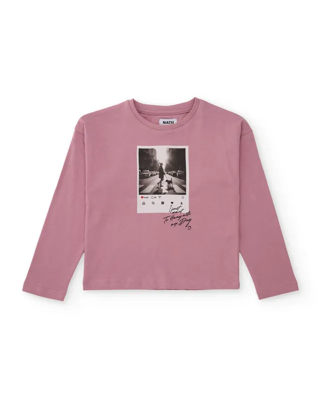 Tuc tuc Back To The City t-shirt manica lunga rosa