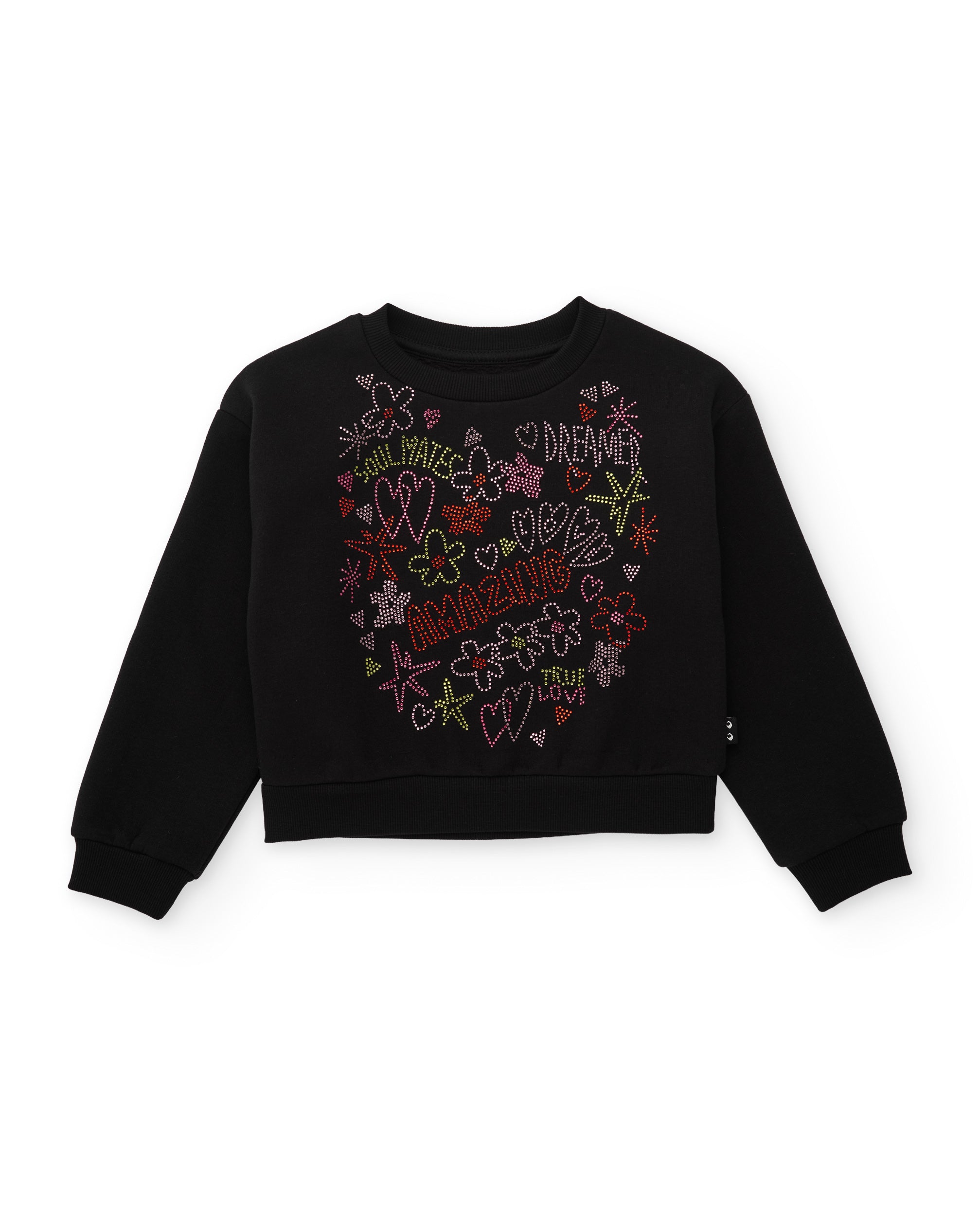 Tuc Tuc felpa bambina pile nero stelle fiori