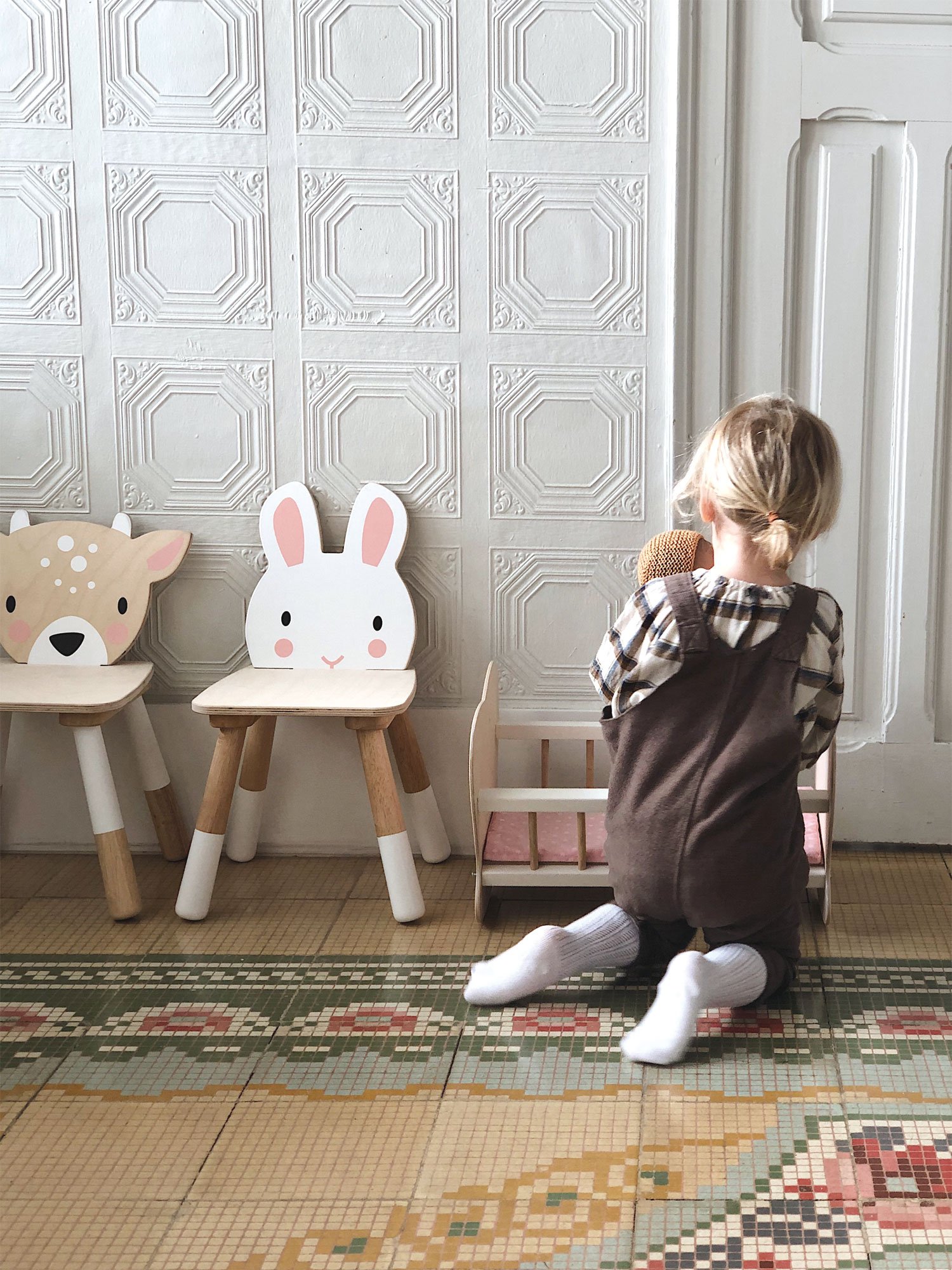 Tender Leaf Forest sedia bambini legno coniglio