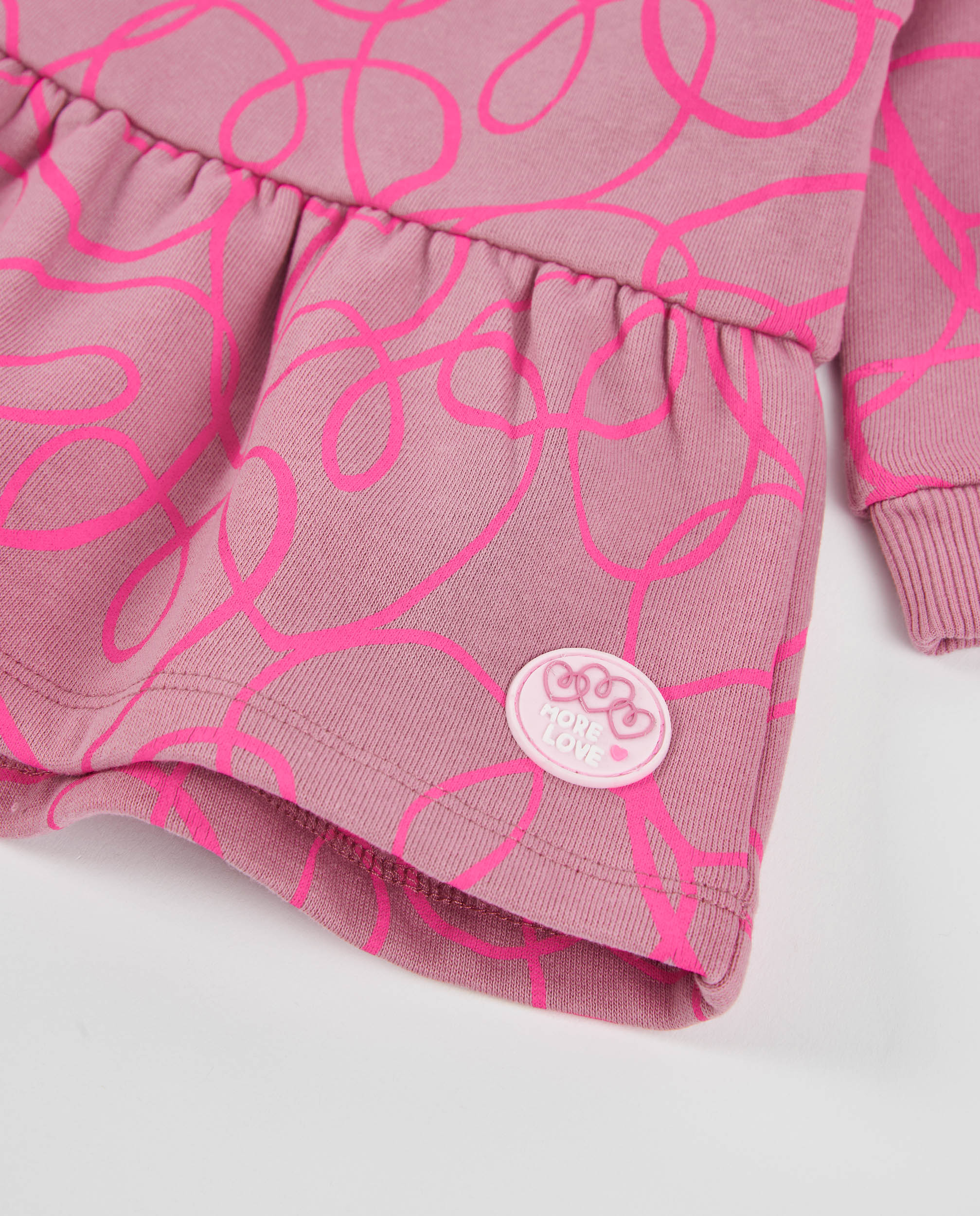 Tuc Tuc More Love vestito felpa rosa fantasia