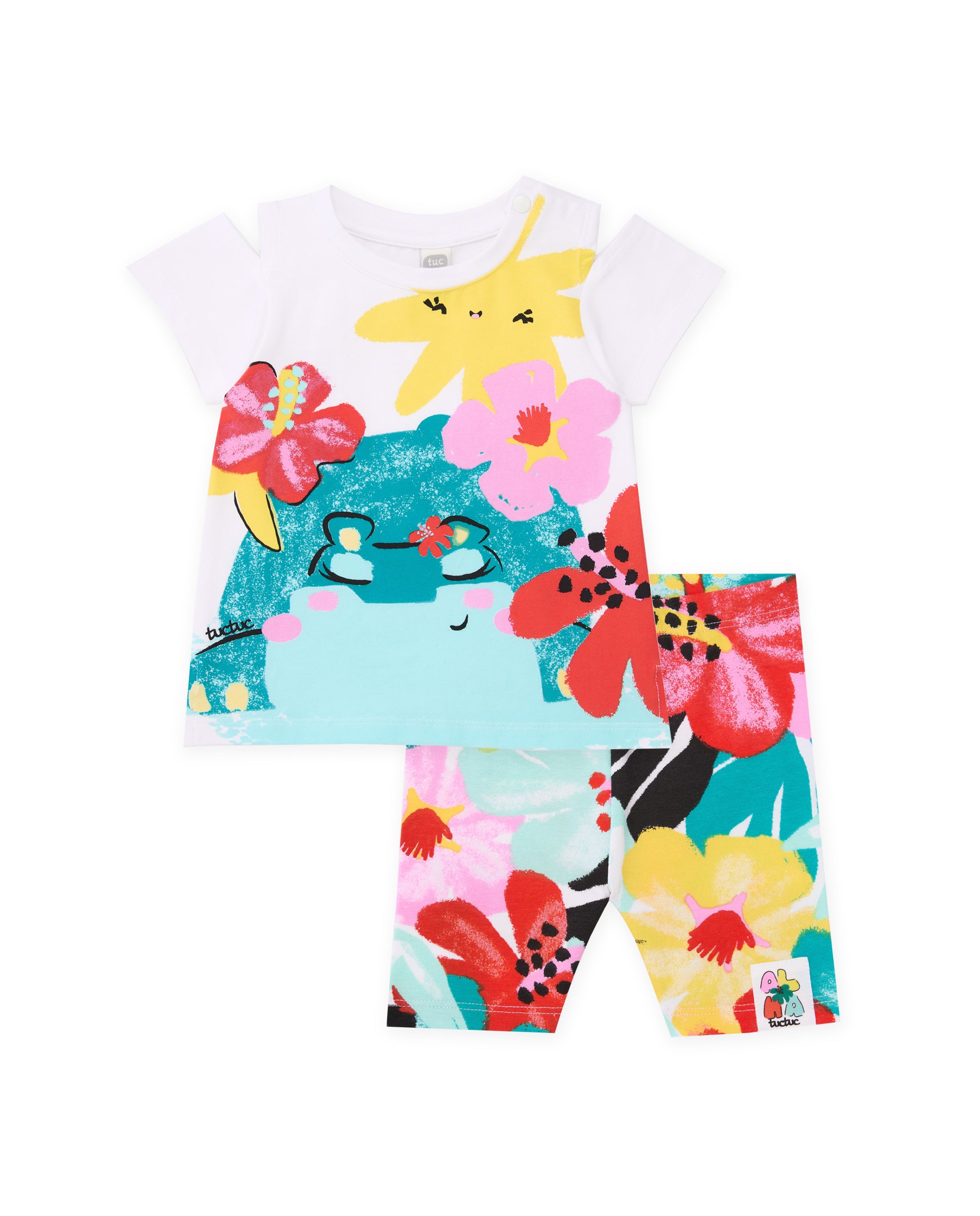 Tuc Tuc completo bambina maglietta leggings fiori
