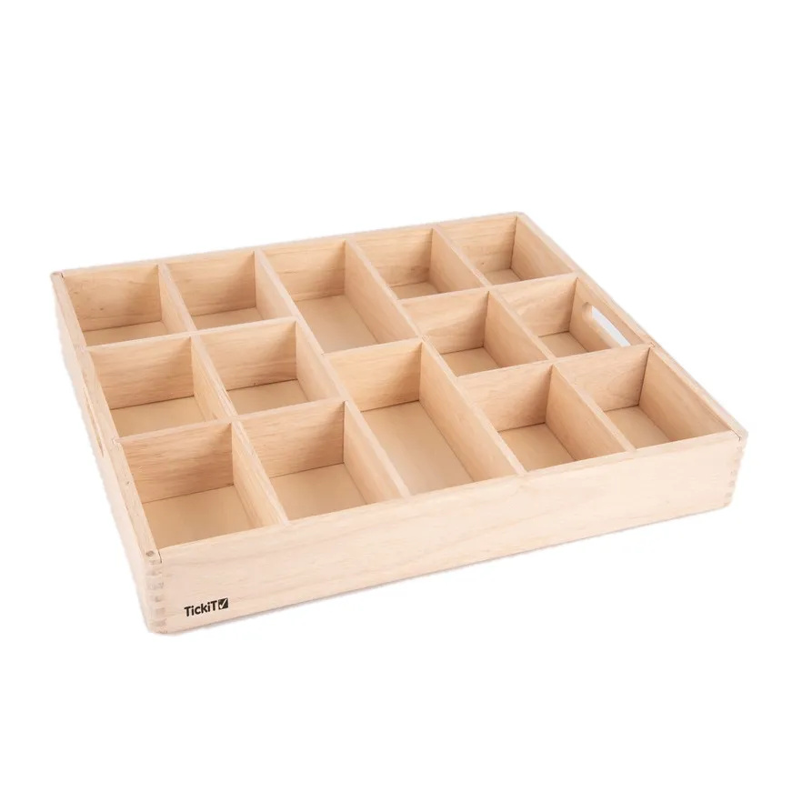 Tickit vassoio classificazione legno 50x43 cm 14 scomparti