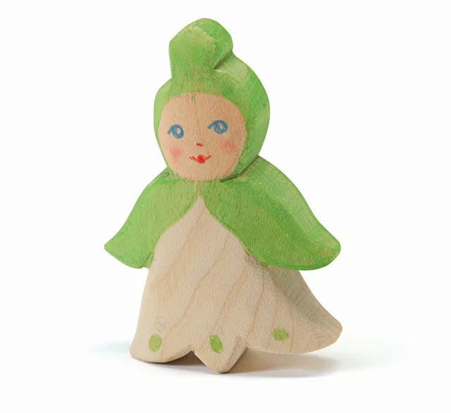Ostheimer Fata Fiori bucaneve figura legno 7 cm dipinta mano