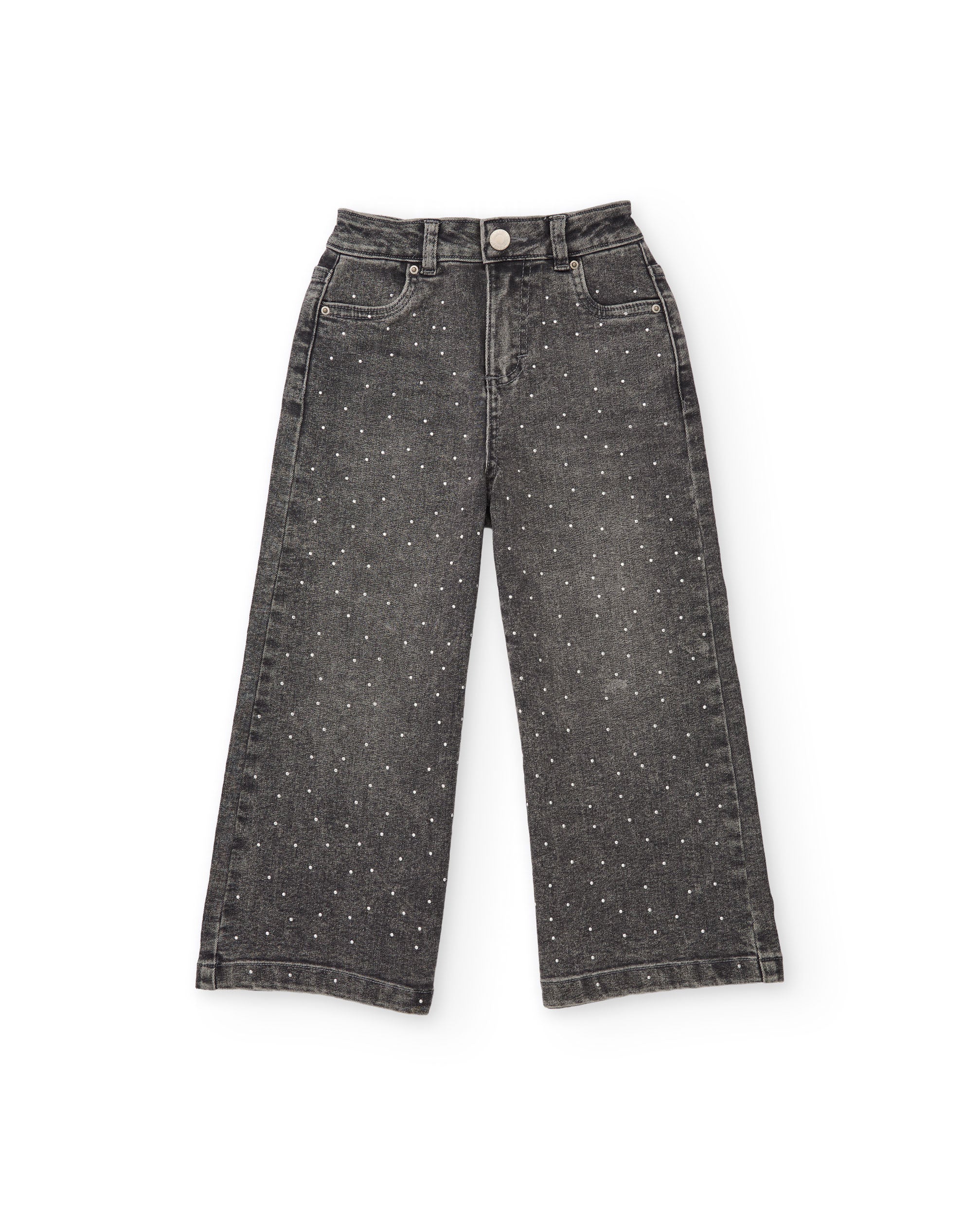 Tuc Tuc jeans bambina grigi strass gamba larga