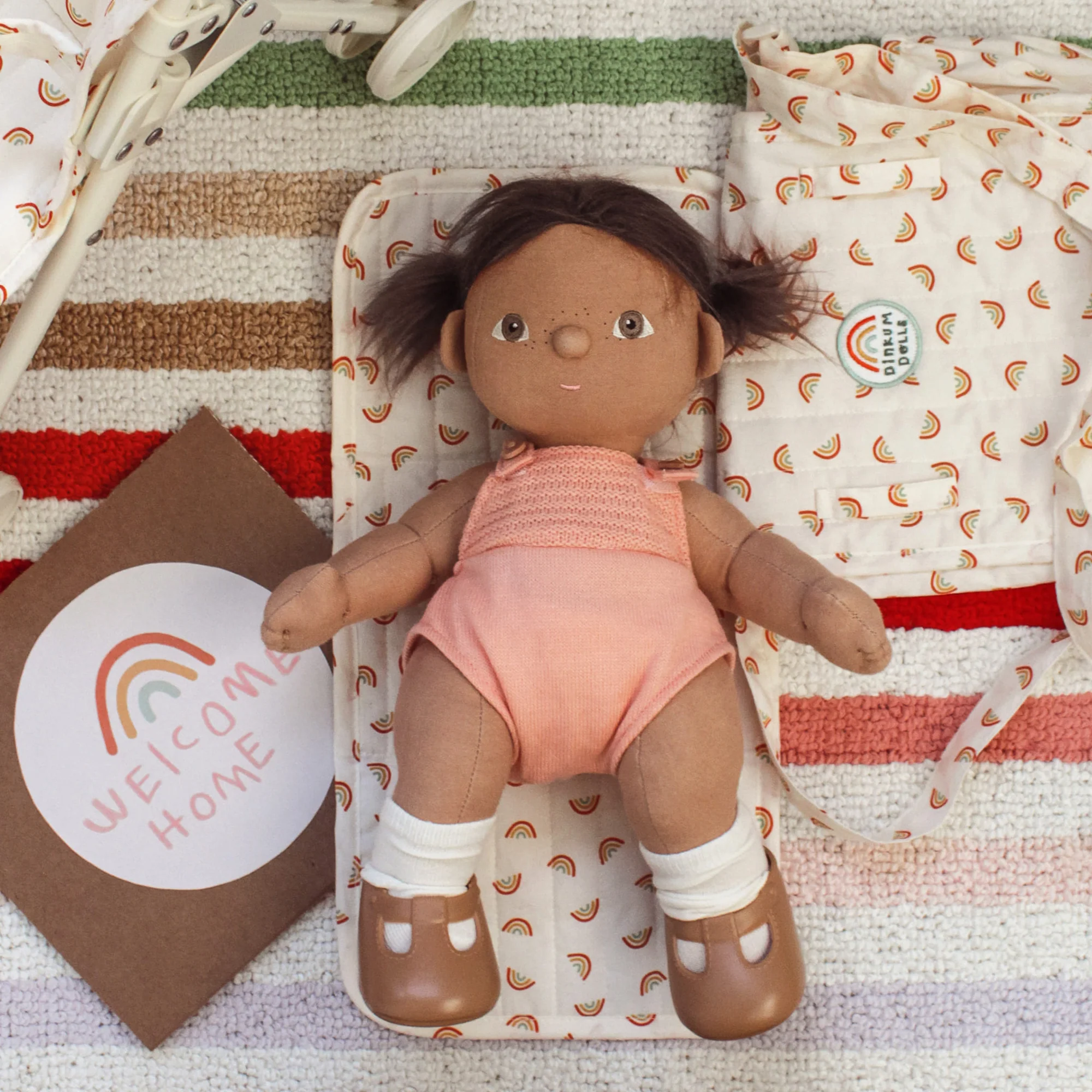OlliElla Dinkum Dolls Dottie Bambola Morbida con Vestito