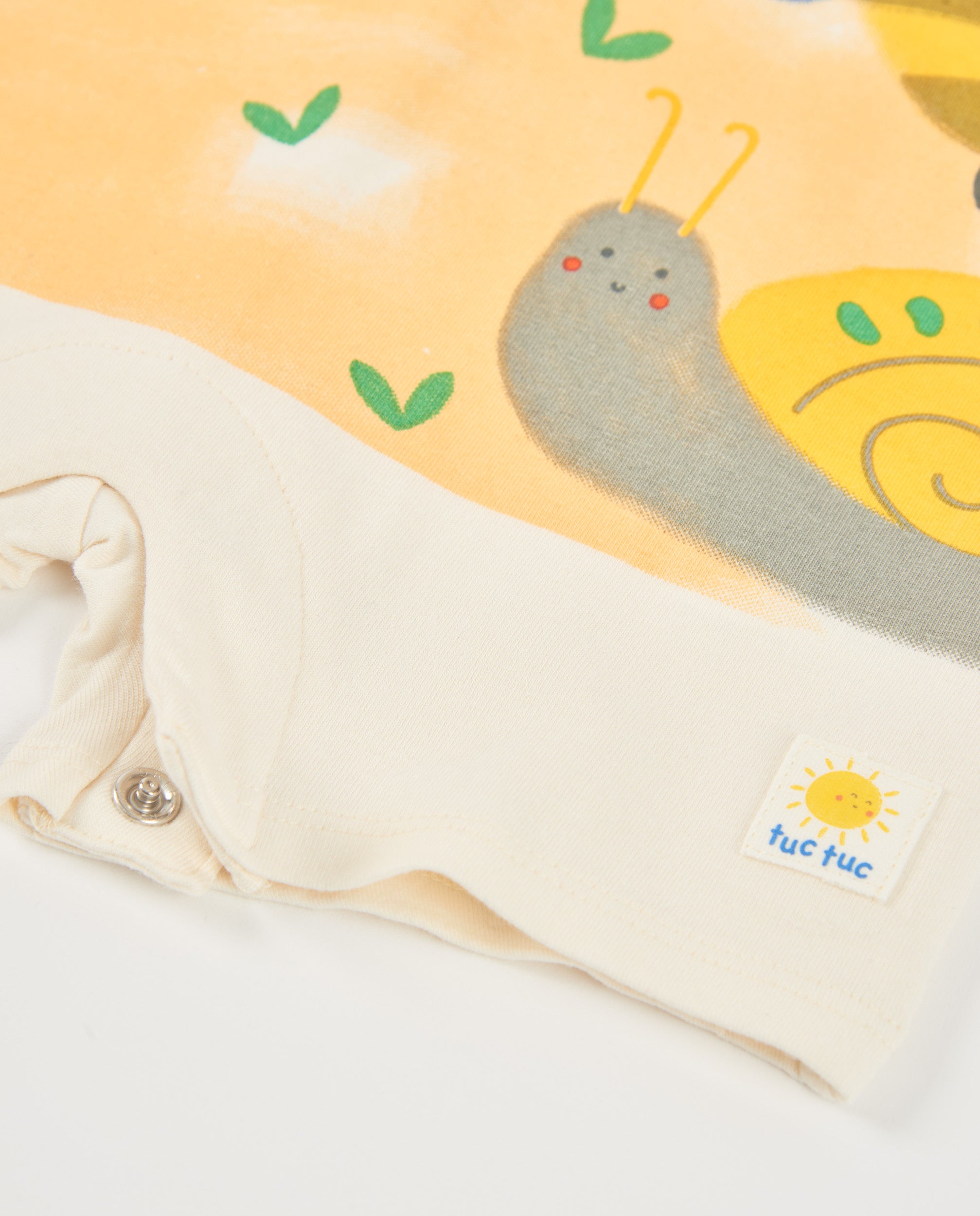 Tuc Tuc pagliaccetto neonato beige stampa sole cotone leggero