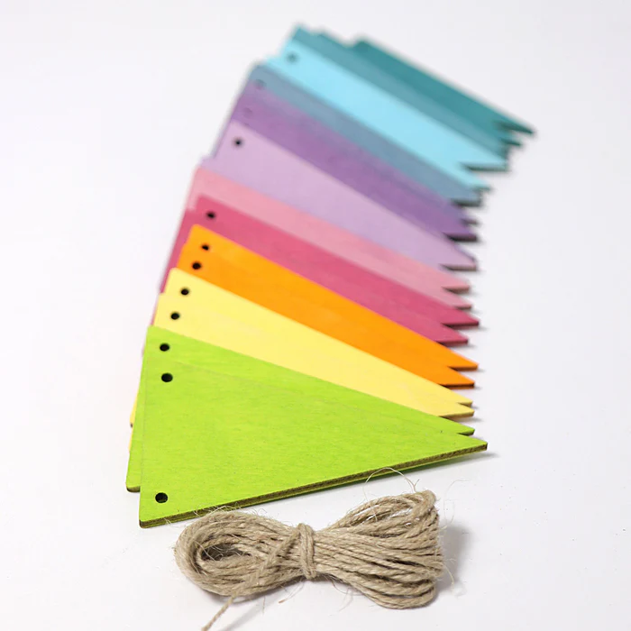Grimm’s bandierine arcobaleno pastello 24 pezzi legno
