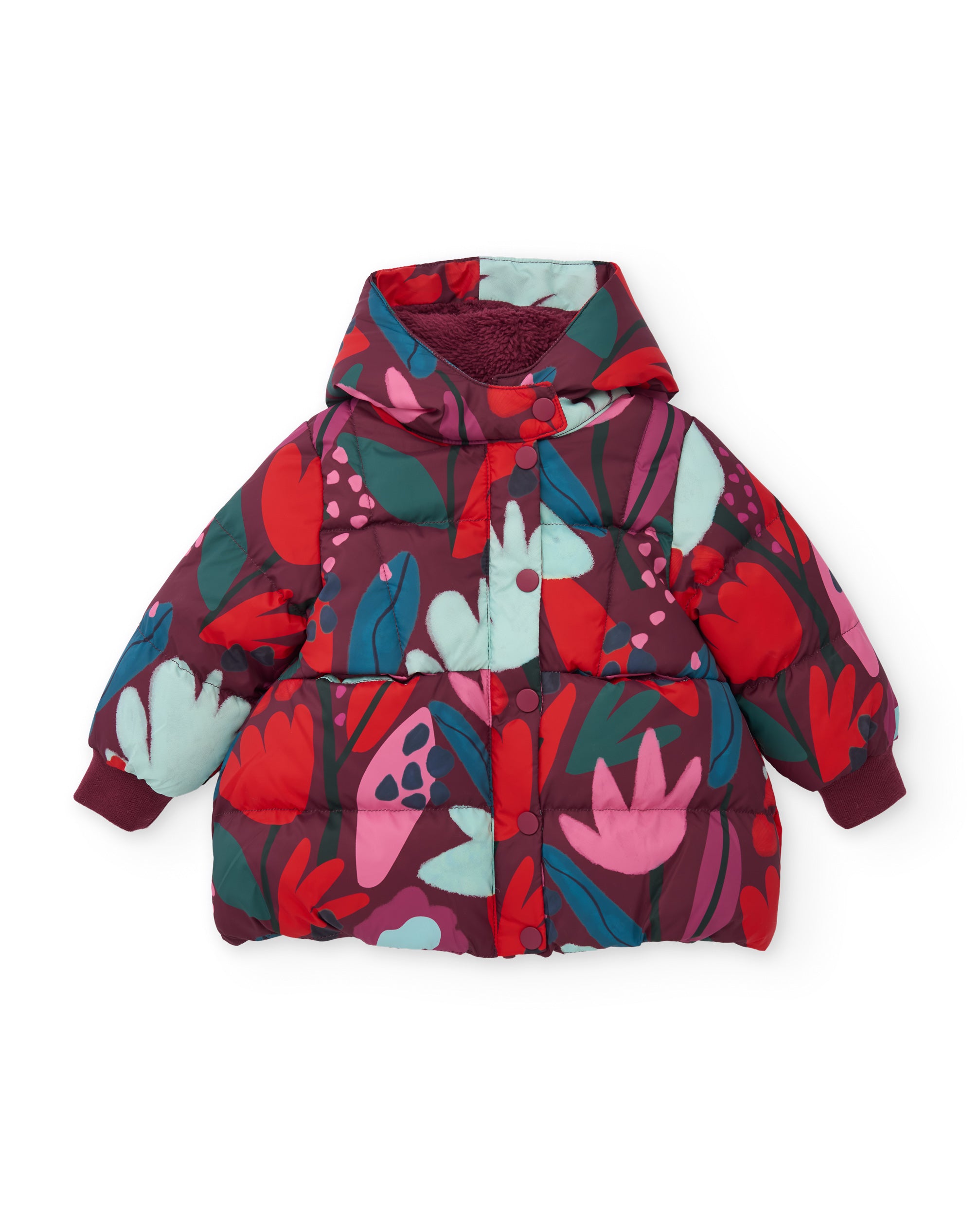 Tuc Tuc Geo-Logic piumino bambina bordeaux con cappuccio