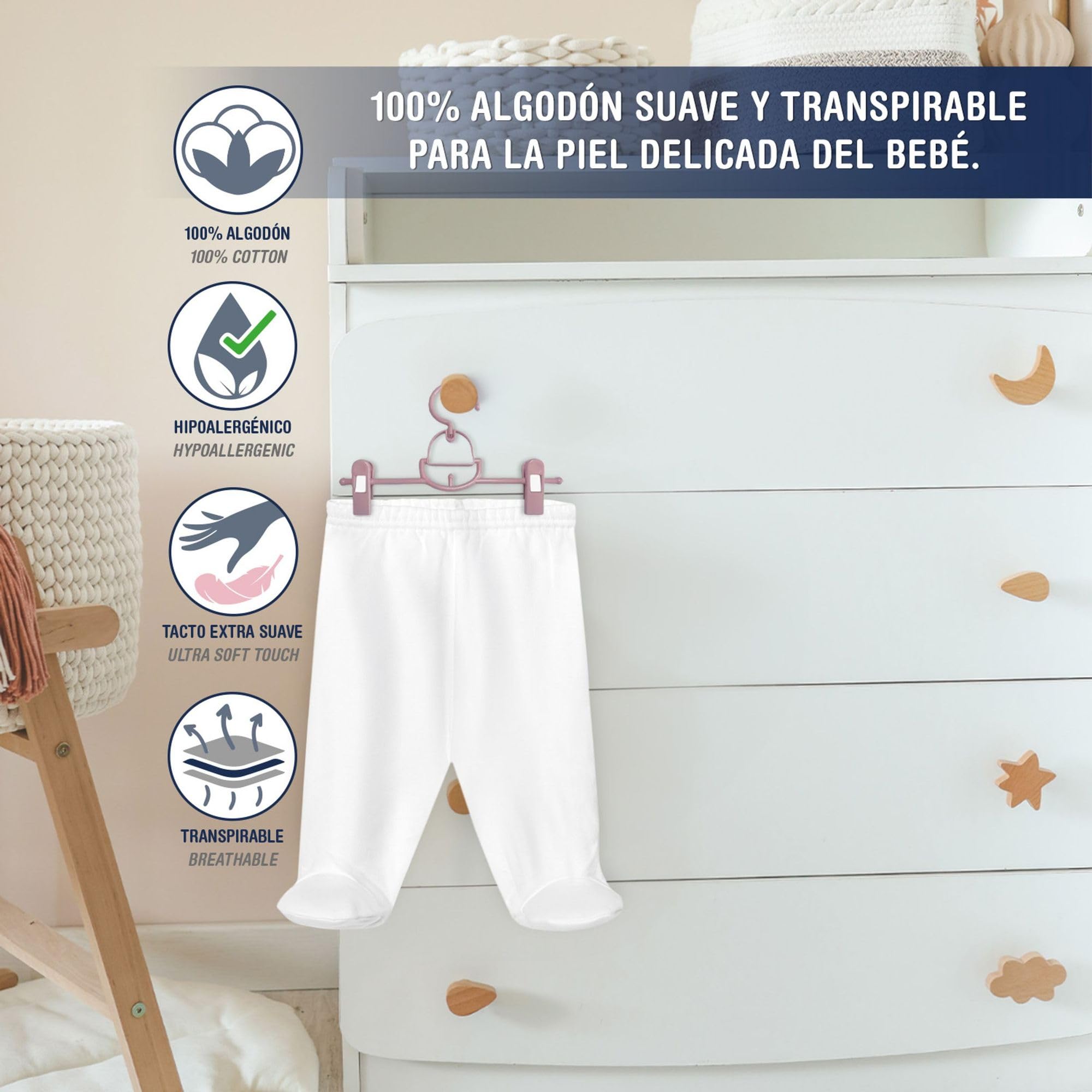 Babidu leggings neonato cotone con piedini invernali