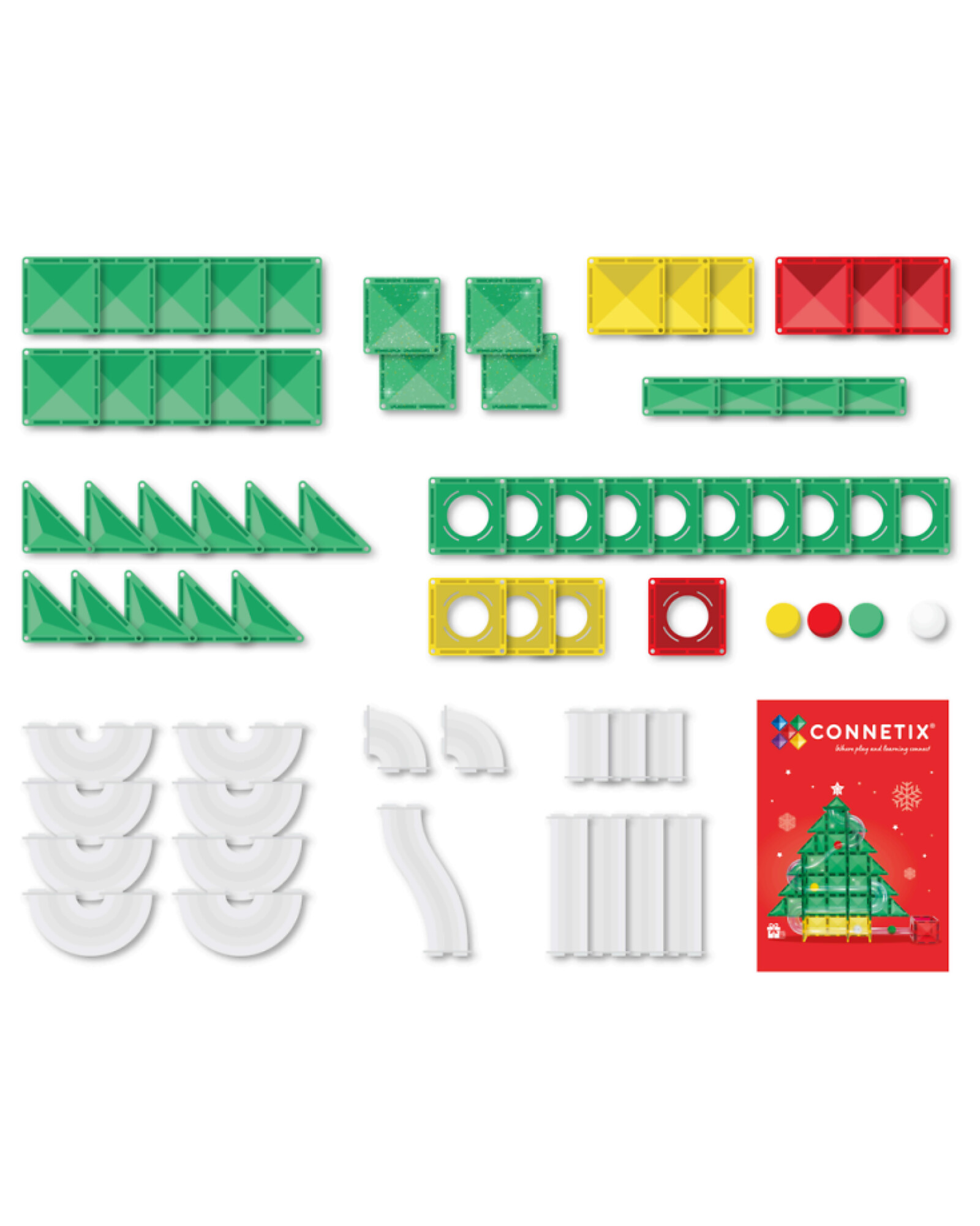 Connetix Albero di Natale pista magnetica 71 pezzi